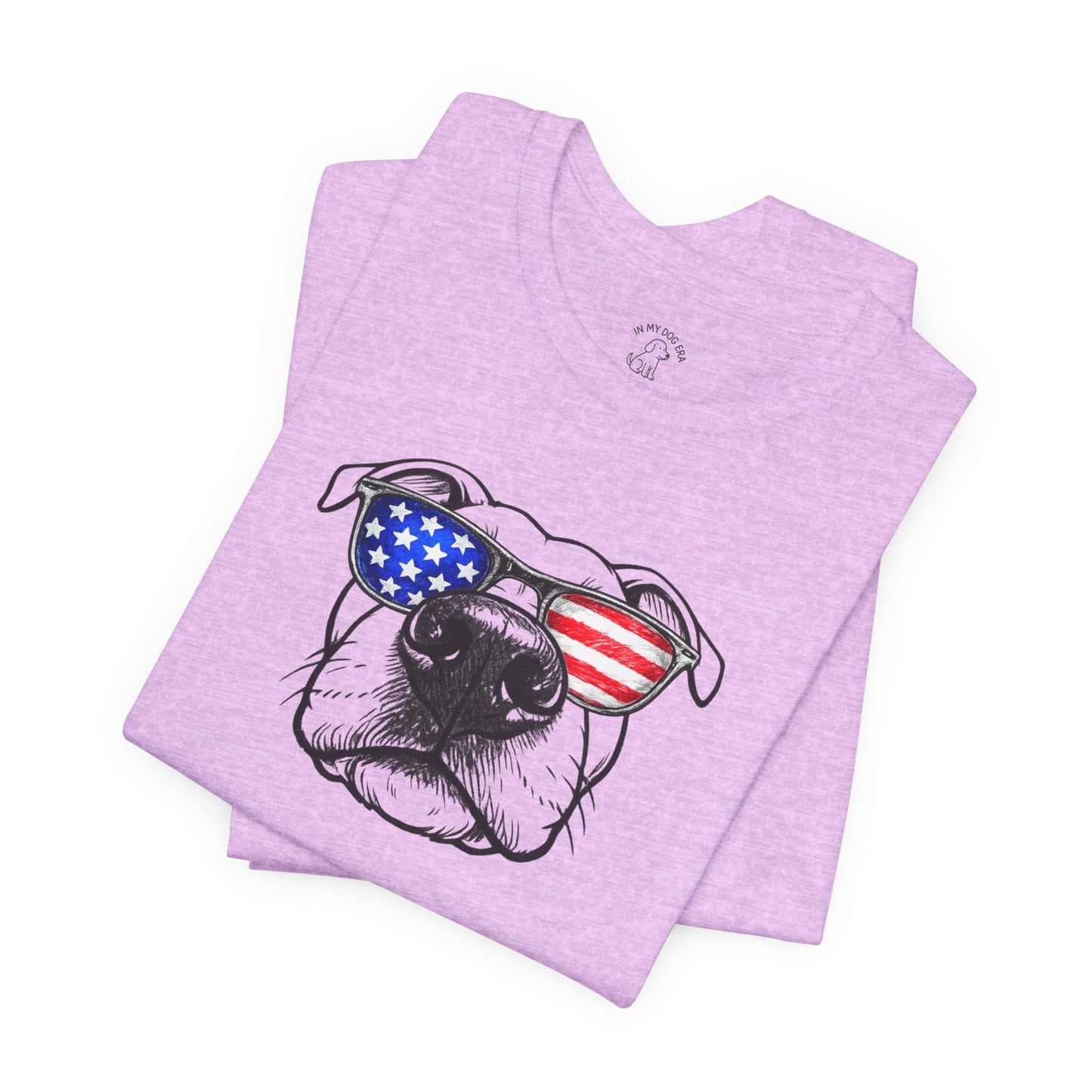 Red, White & BOOP Pit Bull T-Shirt (Natural Ears)