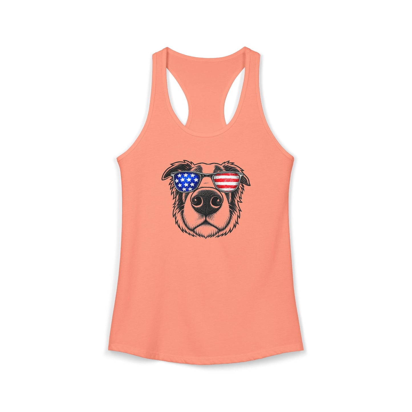 Red, White & BOOP Border Collie - Women's Racerback Tanktop