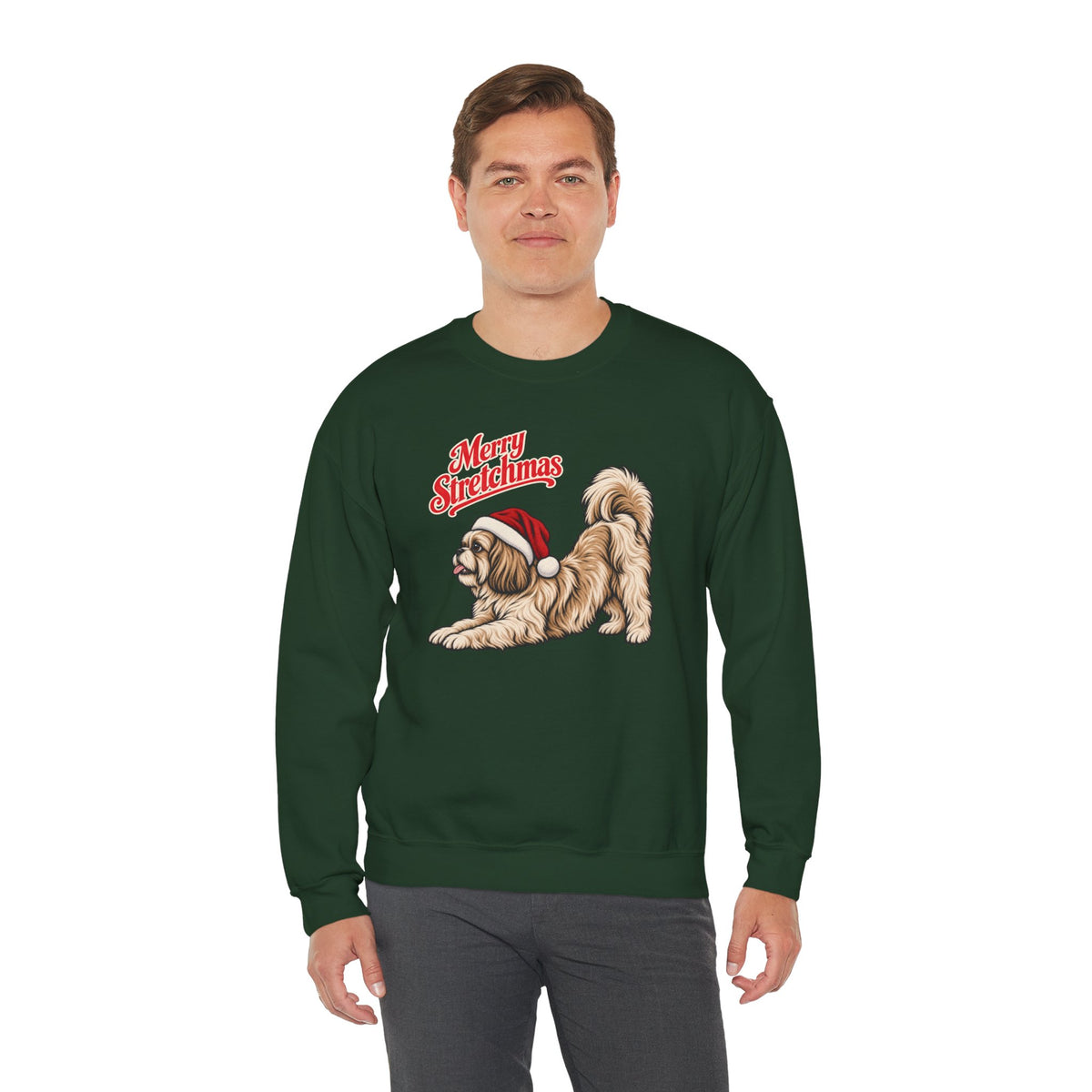 Shih Tzu Christmas Sweatshirt | Merry Stretchmas