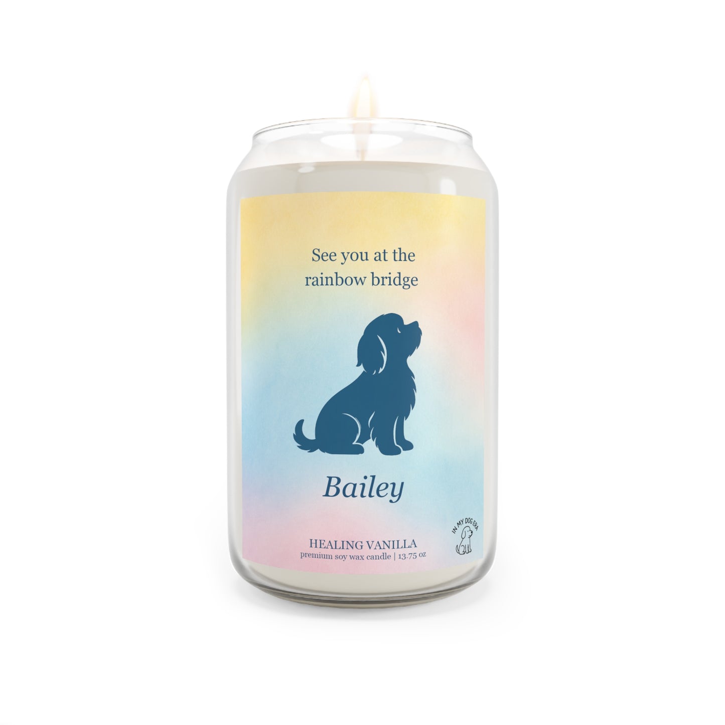 Maltese Rainbow Bridge Personalized Memorial Candle