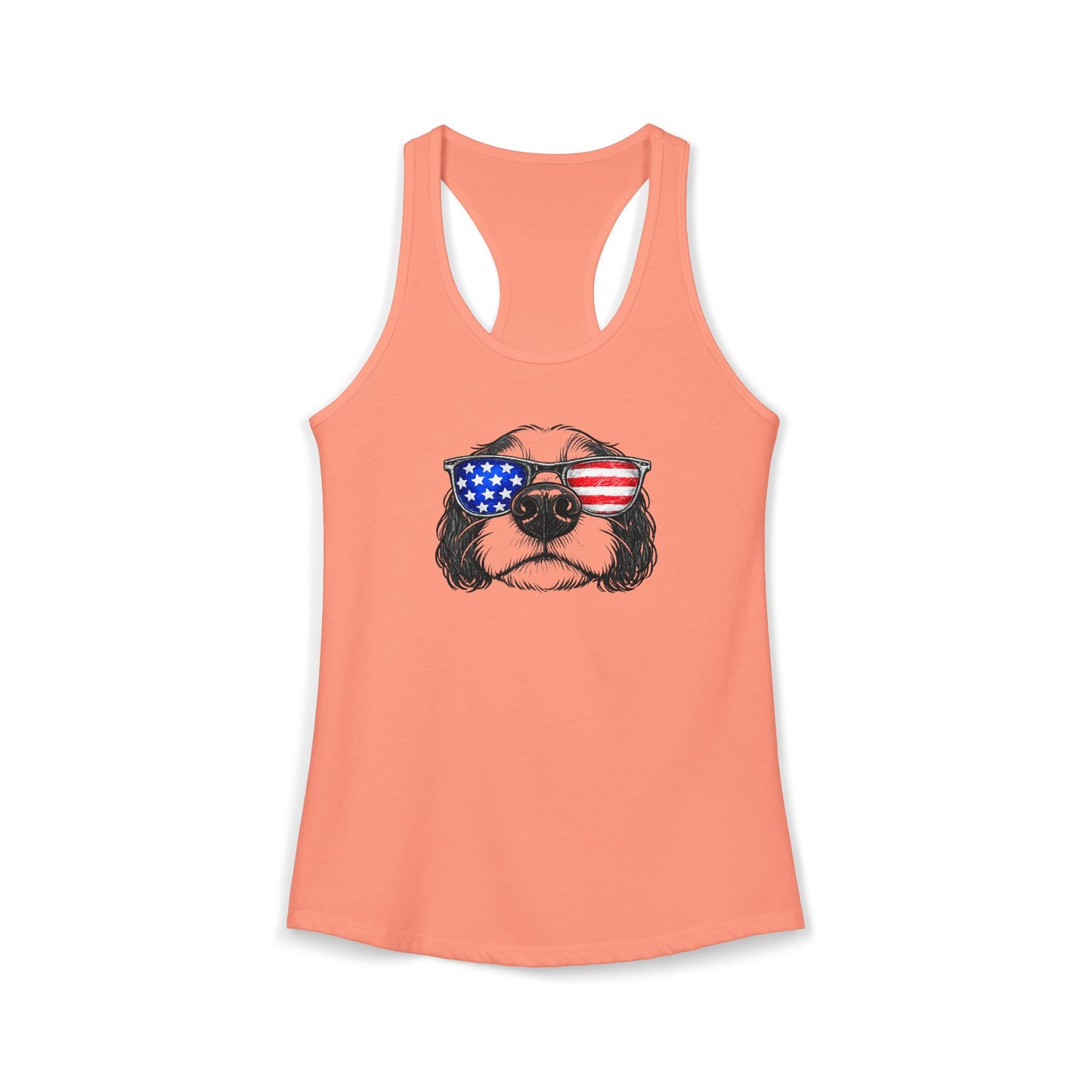 Red, White & BOOP Cavalier King Charles Spaniel - Women's Racerback Tanktop
