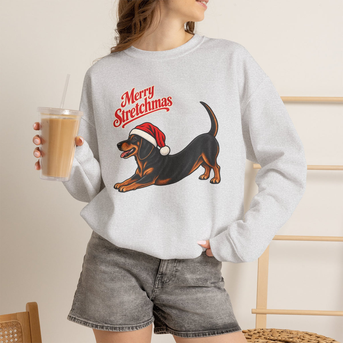 Dachshund Christmas Sweatshirt | Merry Stretchmas