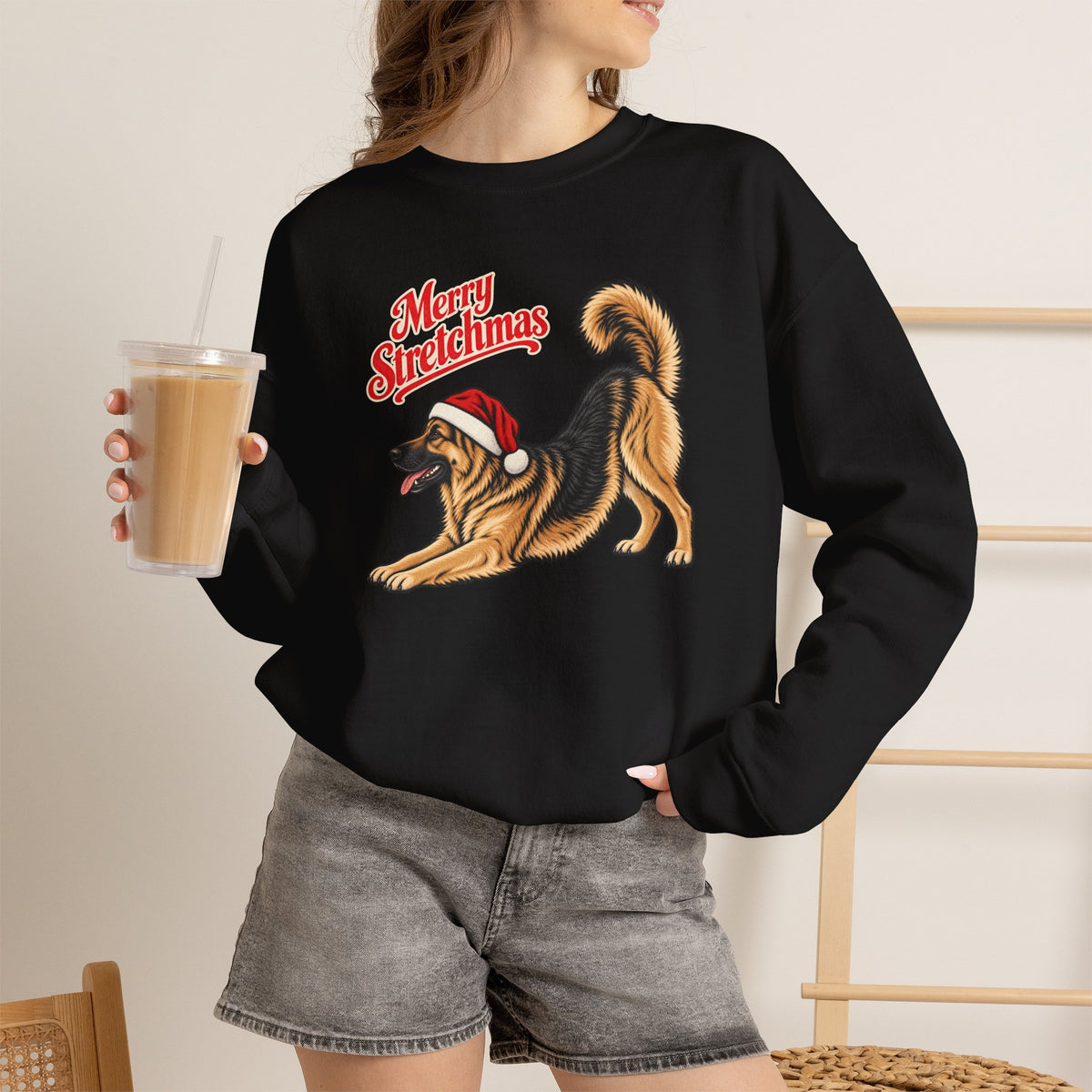 German Shepherd Christmas Sweatshirt | Merry Stretchmas