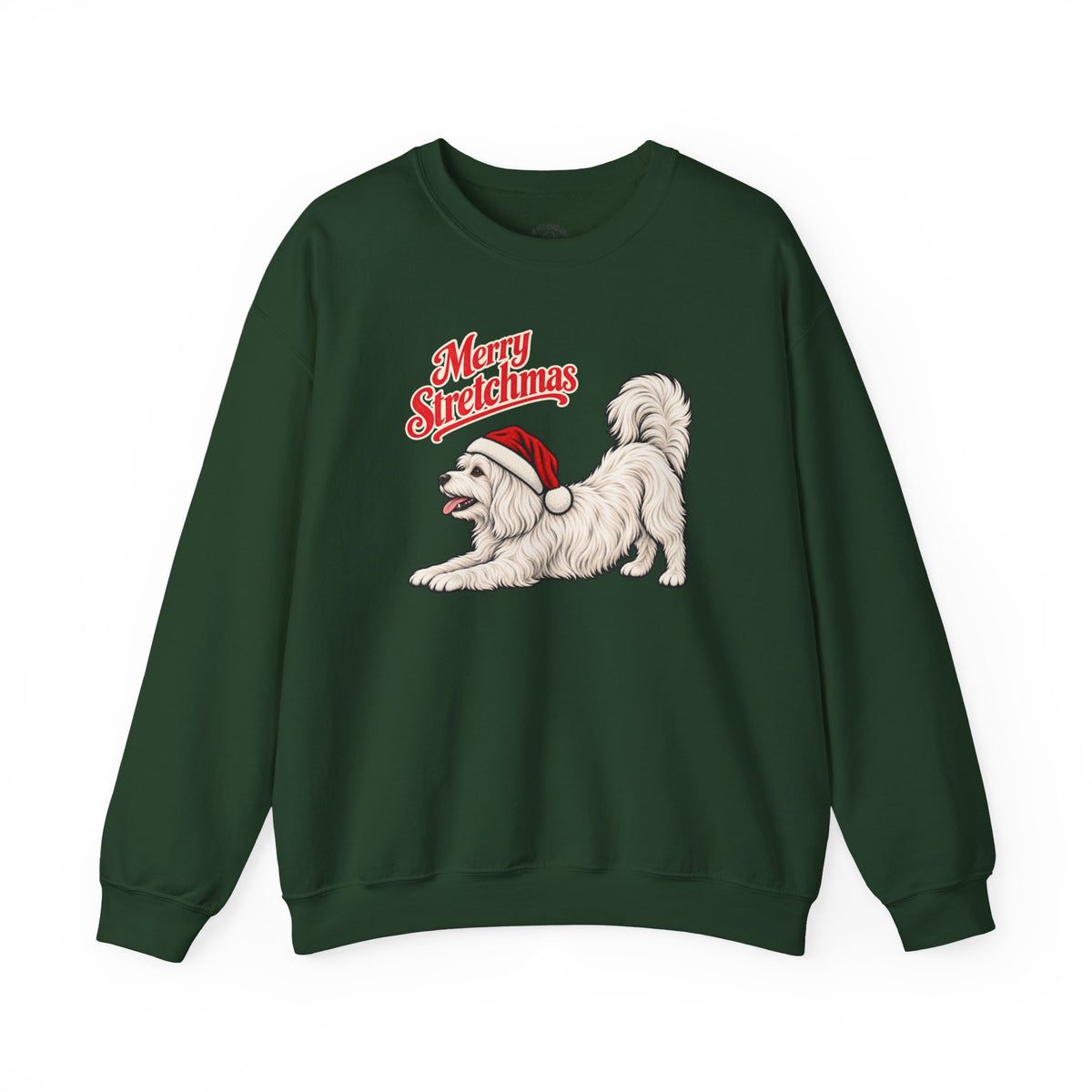 Maltese Christmas Sweatshirt | Merry Stretchmas
