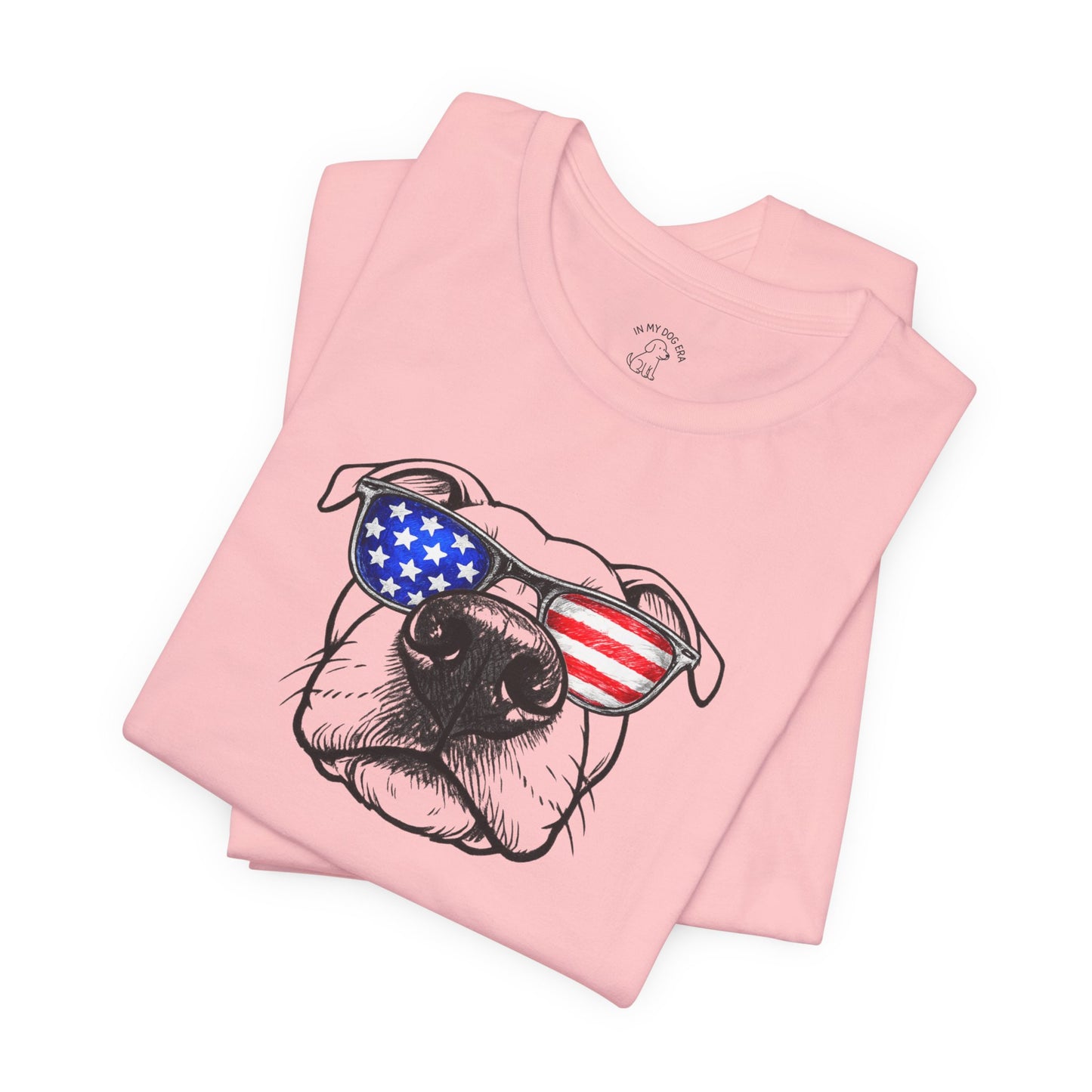 Red, White & BOOP Pit Bull T-Shirt (Natural Ears)