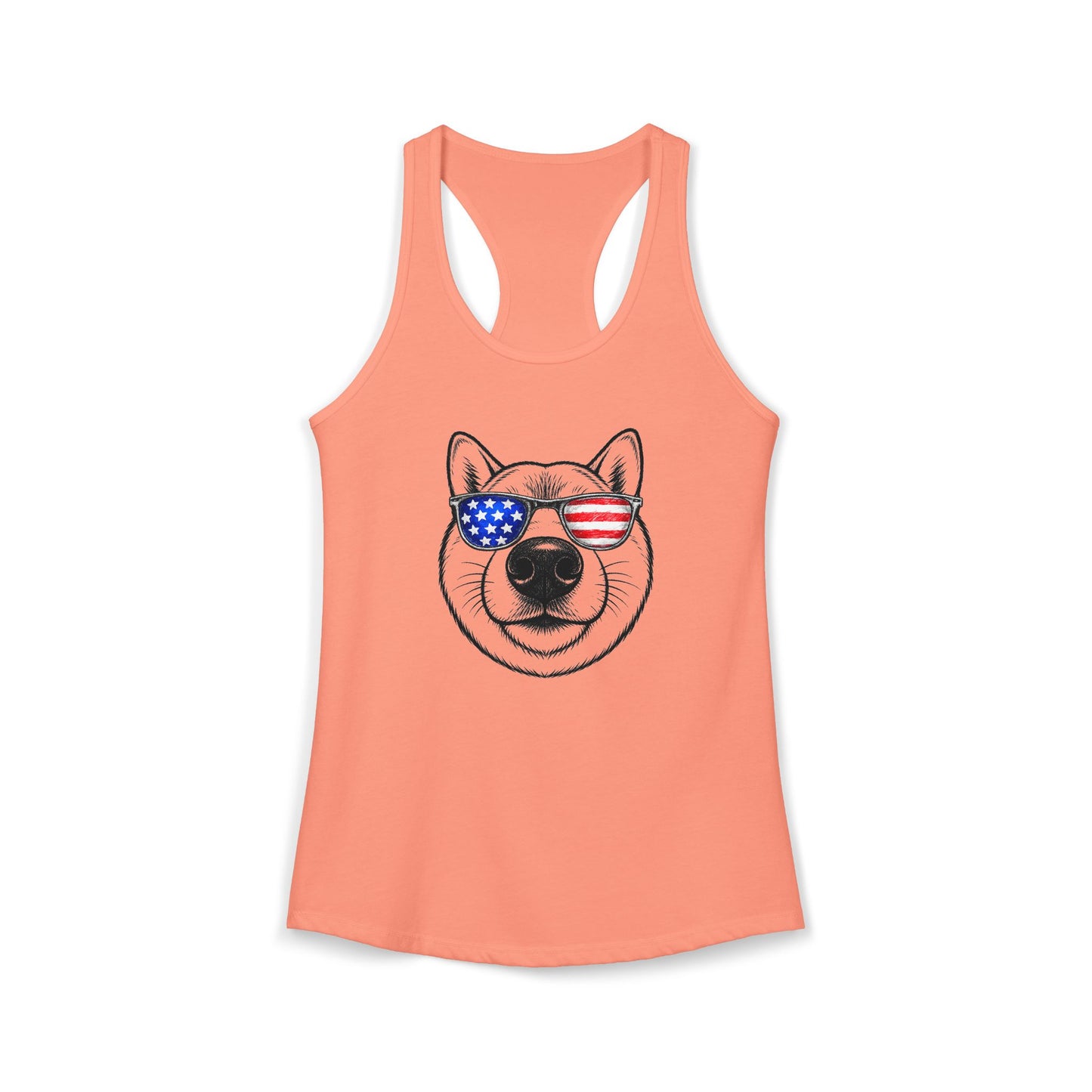 Red, White & BOOP Shiba Inu - Women's Racerback Tanktop