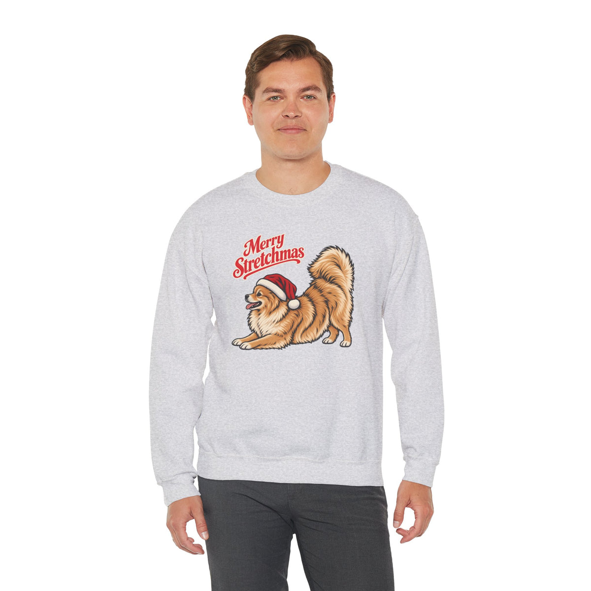 Pomeranian Christmas Sweatshirt | Merry Stretchmas