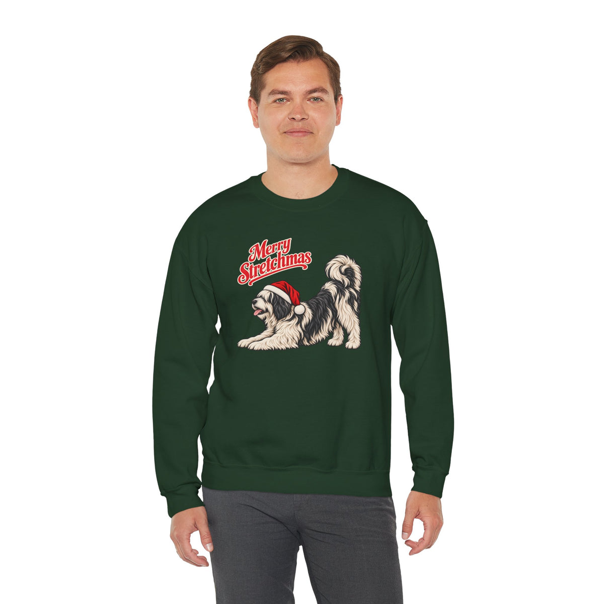 Tibetan Terrier Christmas Sweatshirt | Merry Stretchmas