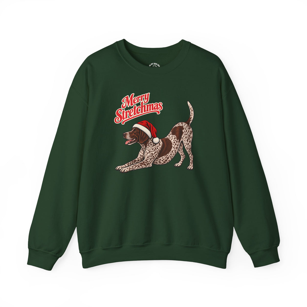German Shorthaired Pointer (Natural Tail) Christmas Sweatshirt | Merry Stretchmas