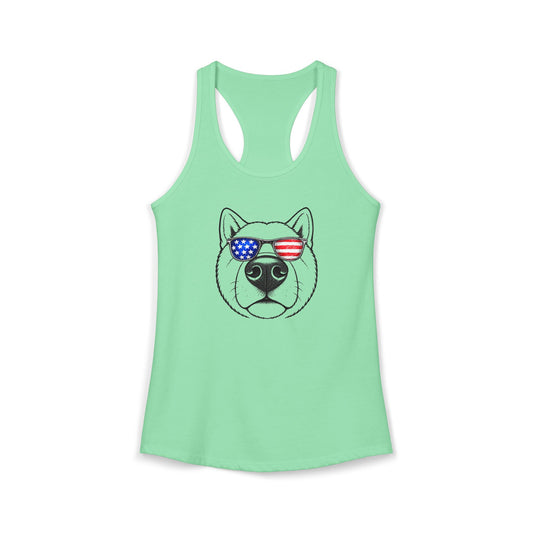 Red, White & BOOP Akita - Women's Racerback Tanktop
