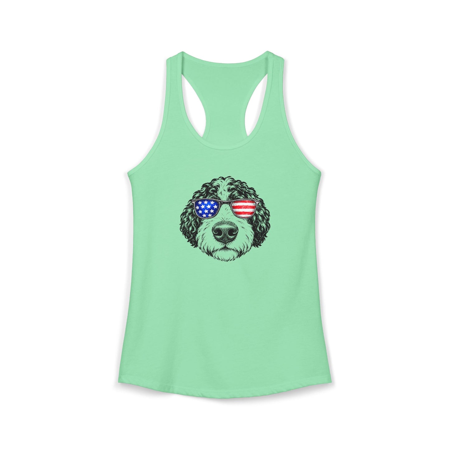 Red, White & BOOP Aussiedoodle - Women's Racerback Tanktop
