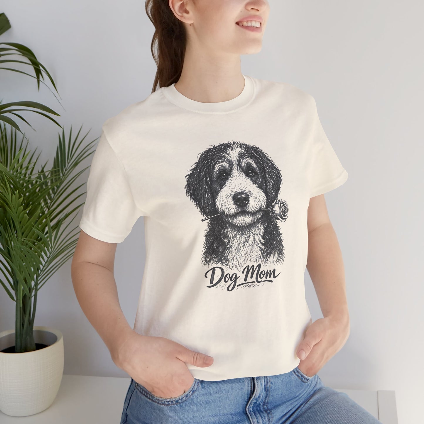 Bernedoodle Dog Mom T-Shirt (Rose Collection)
