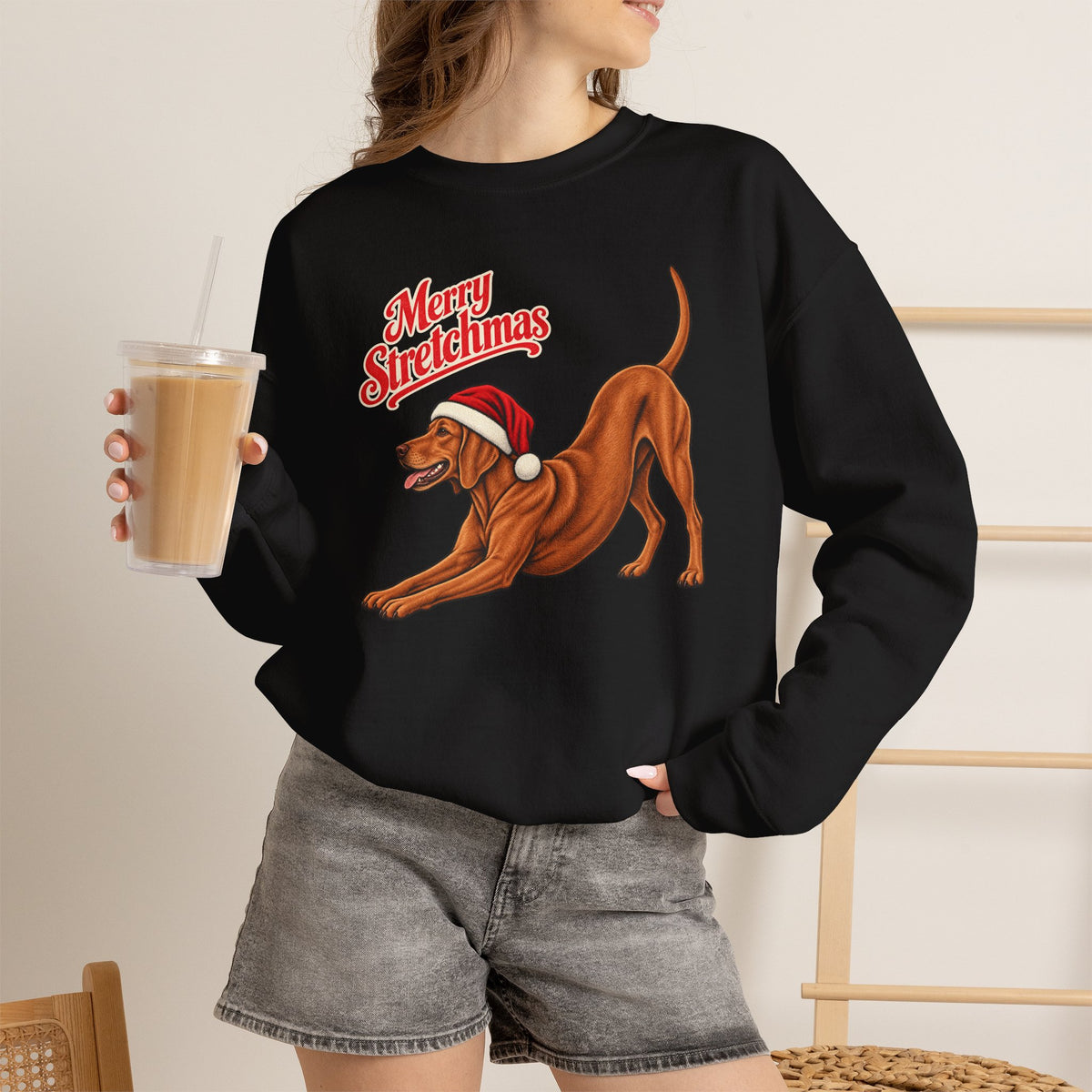 Vizsla Christmas Sweatshirt | Merry Stretchmas