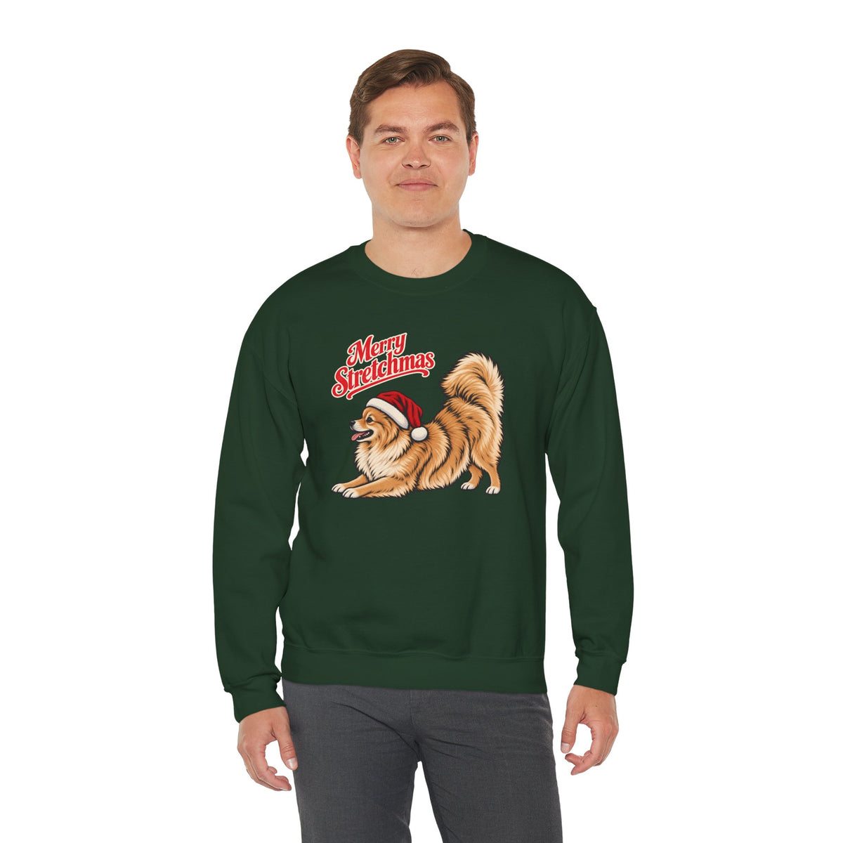 Pomeranian Christmas Sweatshirt | Merry Stretchmas