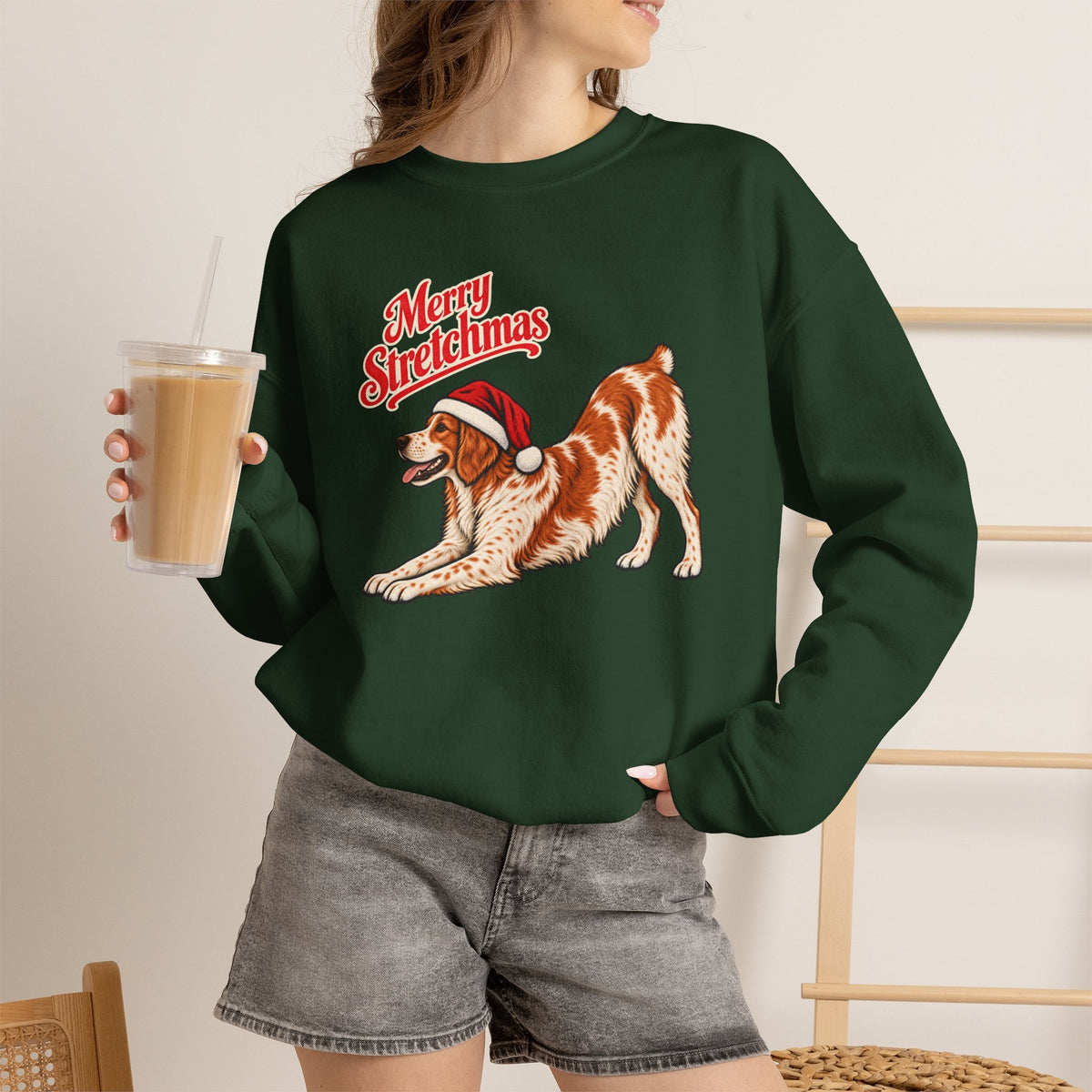Brittany Christmas Sweatshirt | Merry Stretchmas