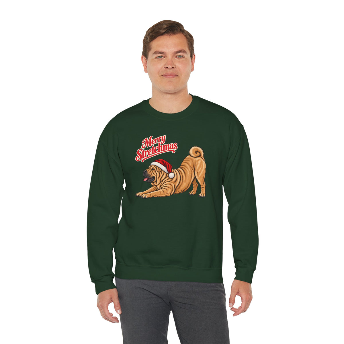 Shar Pei Christmas Sweatshirt | Merry Stretchmas