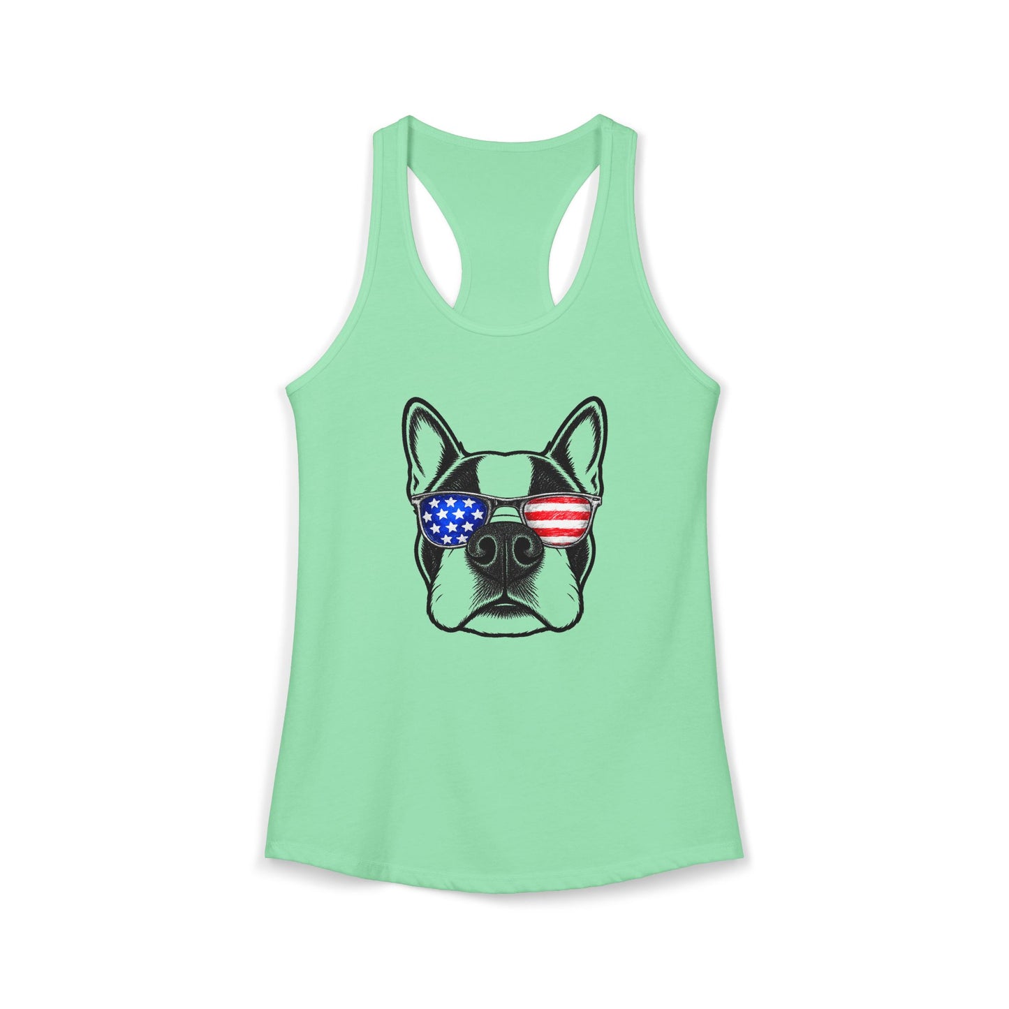 Red, White & BOOP Boston Terrier - Women's Racerback Tanktop