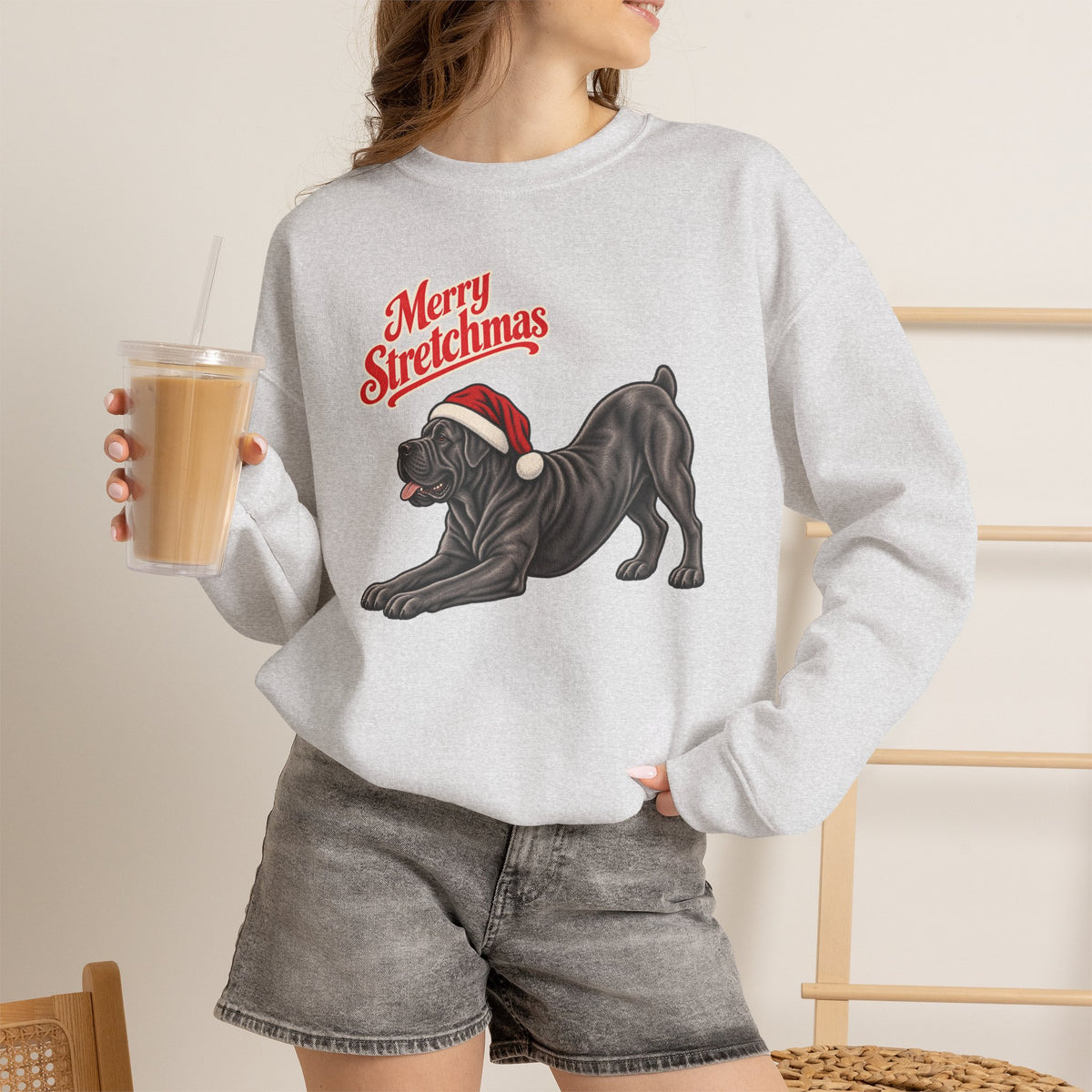Cane Corso Christmas Sweatshirt | Merry Stretchmas (Docked Tail)