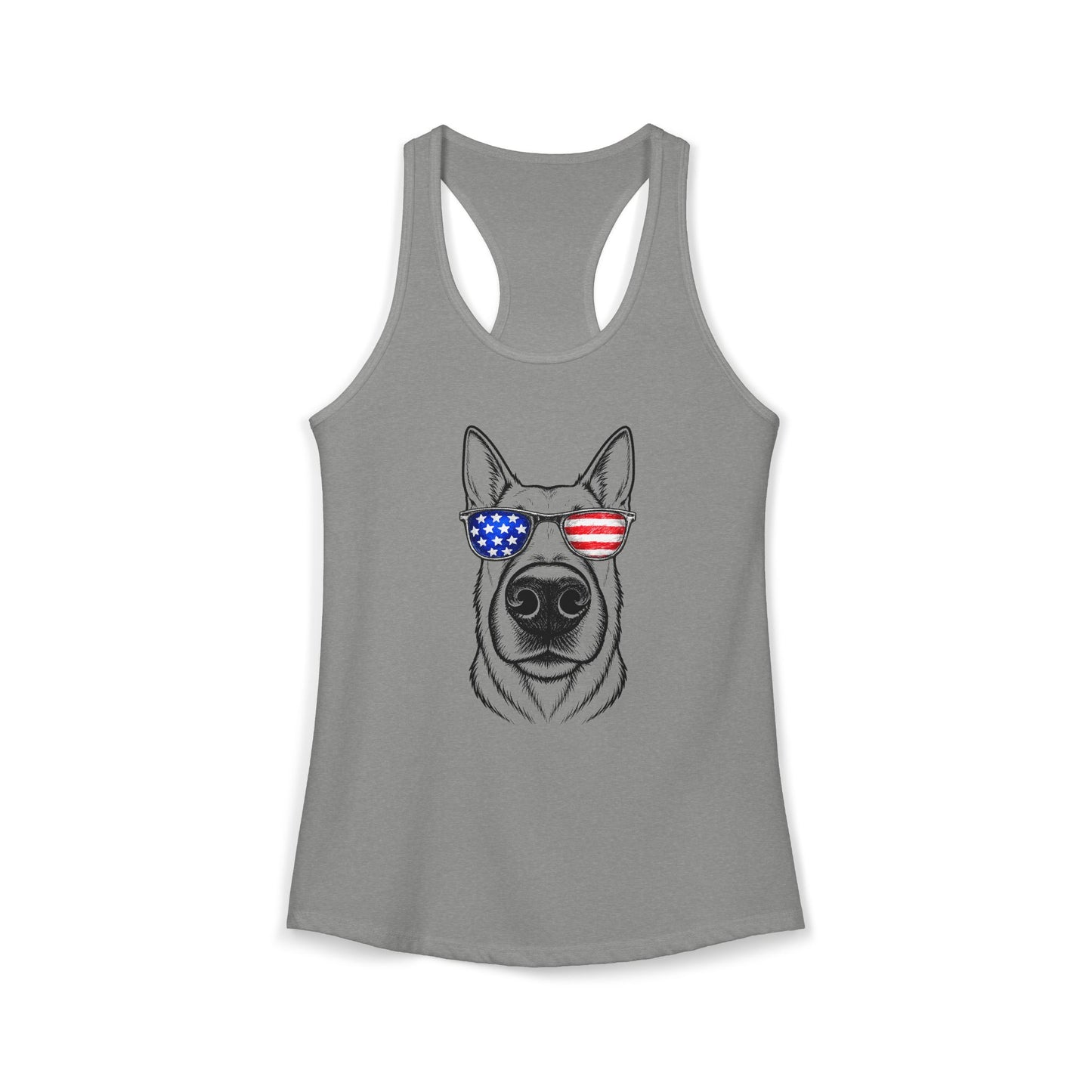 Red, White & BOOP Belgian Malinois - Women's Racerback Tanktop