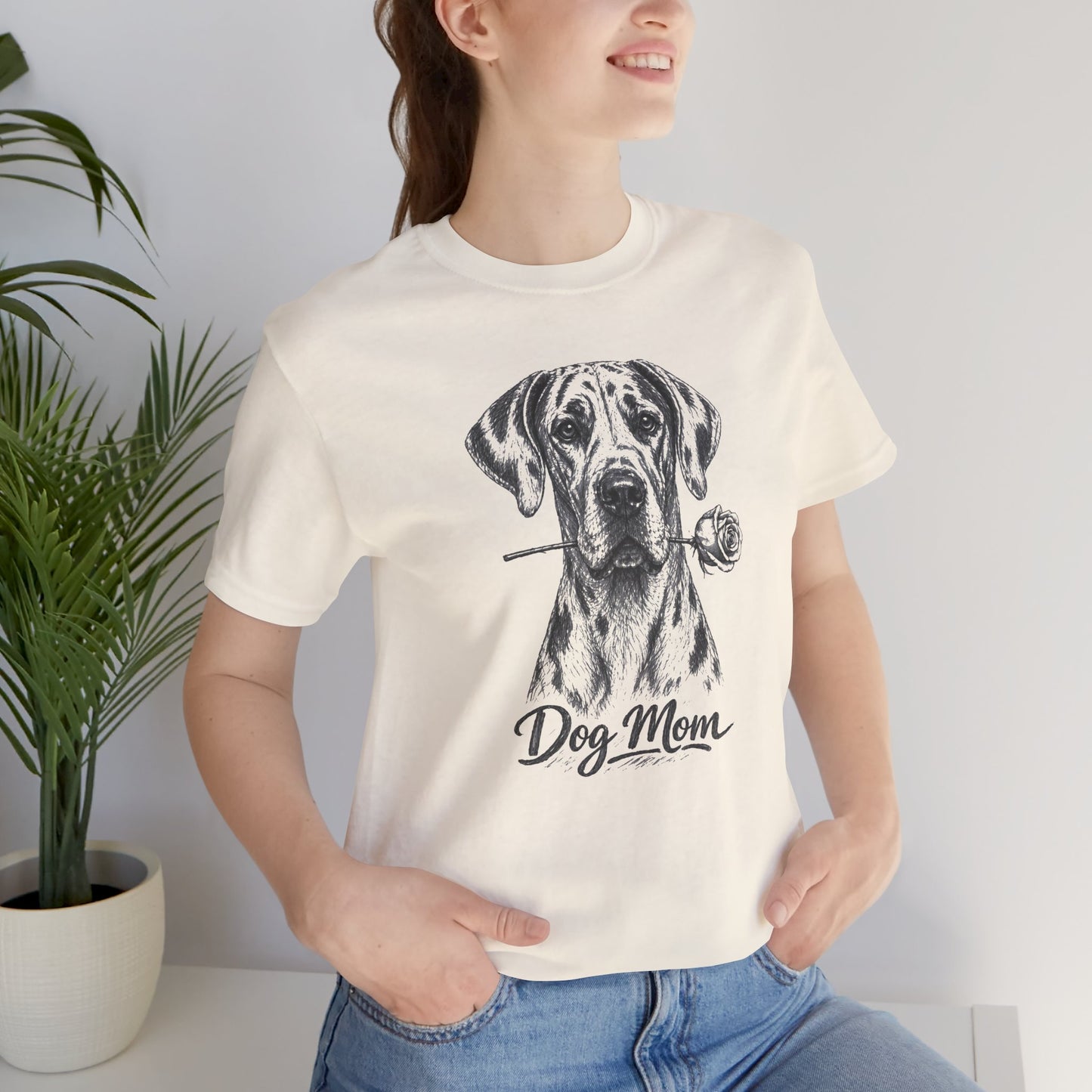 Great Dane Dog Mom T-Shirt (Rose Collection)