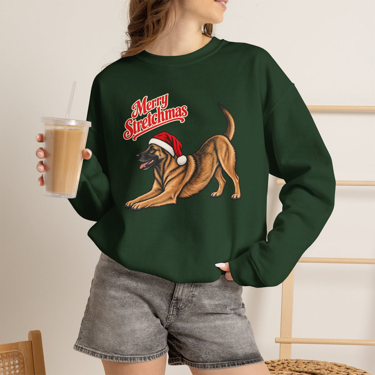 Belgian Malinois Christmas Sweatshirt | Merry Stretchmas