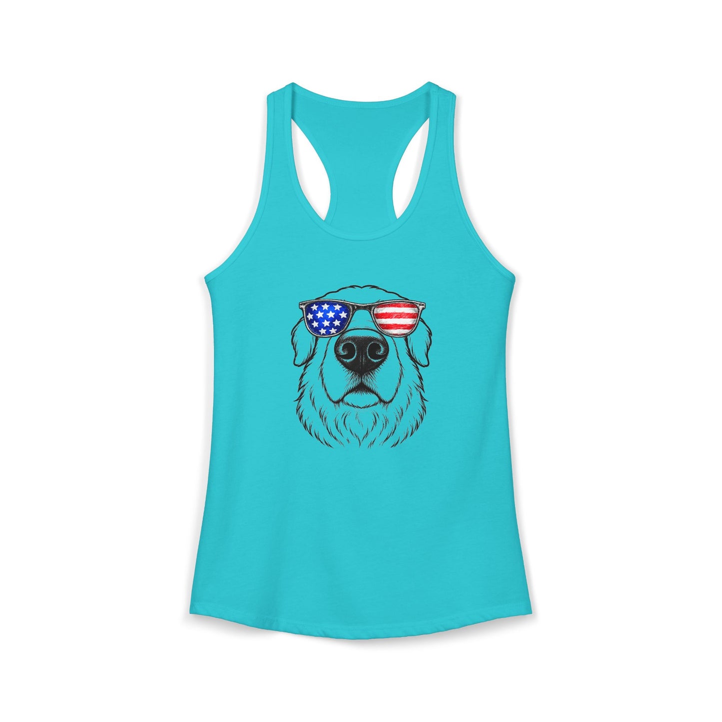 Red, White & BOOP Great Pyrenees - Women's Racerback Tanktop