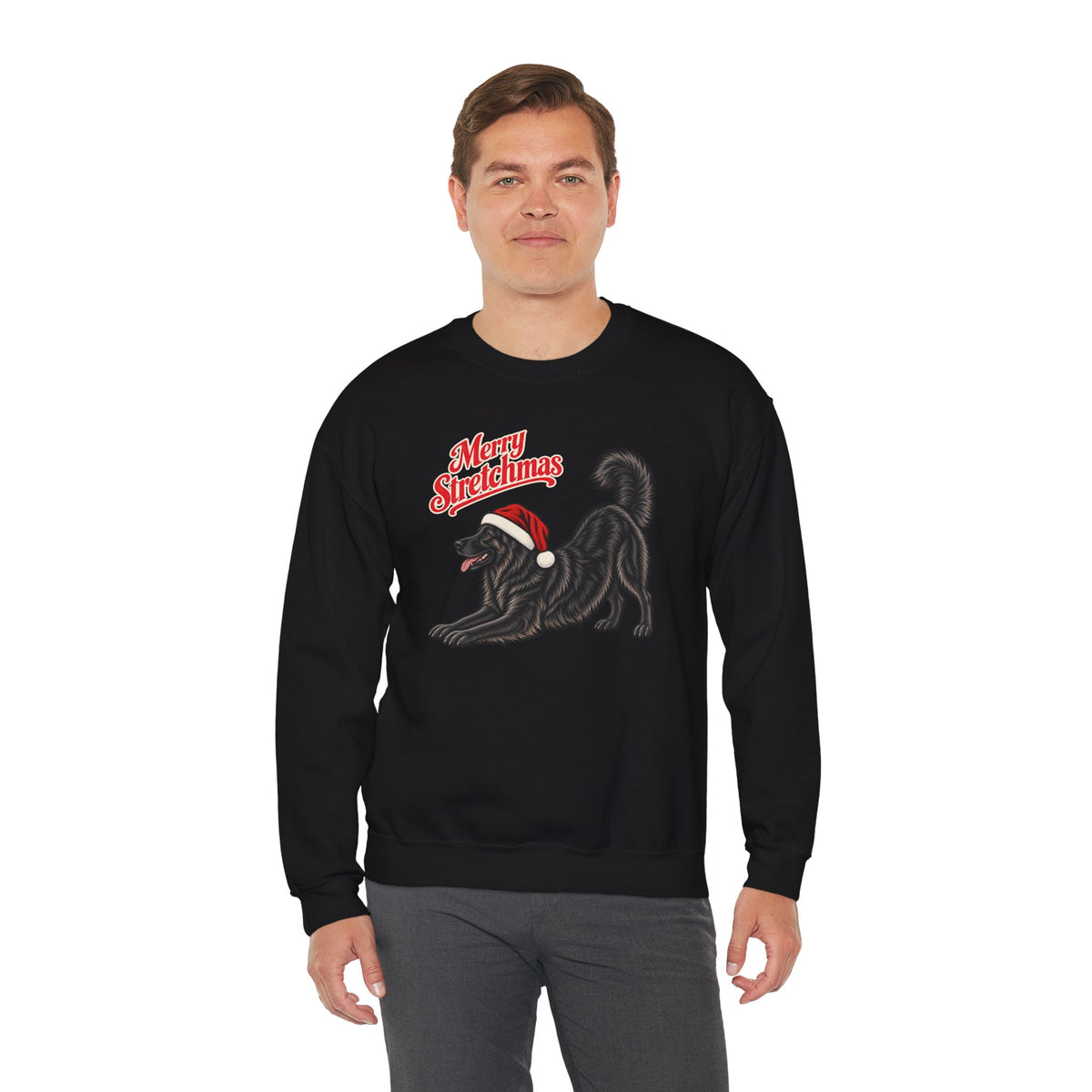 Black German Shepherd Christmas Sweatshirt | Merry Stretchmas
