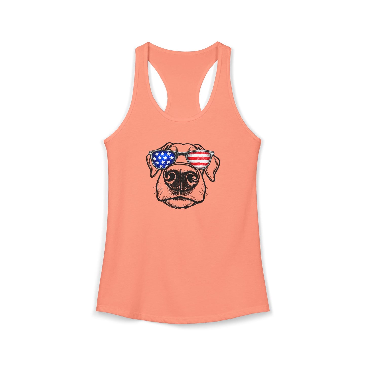 Red, White & BOOP Doberman - Women's Racerback Tanktop (Natural Ears)