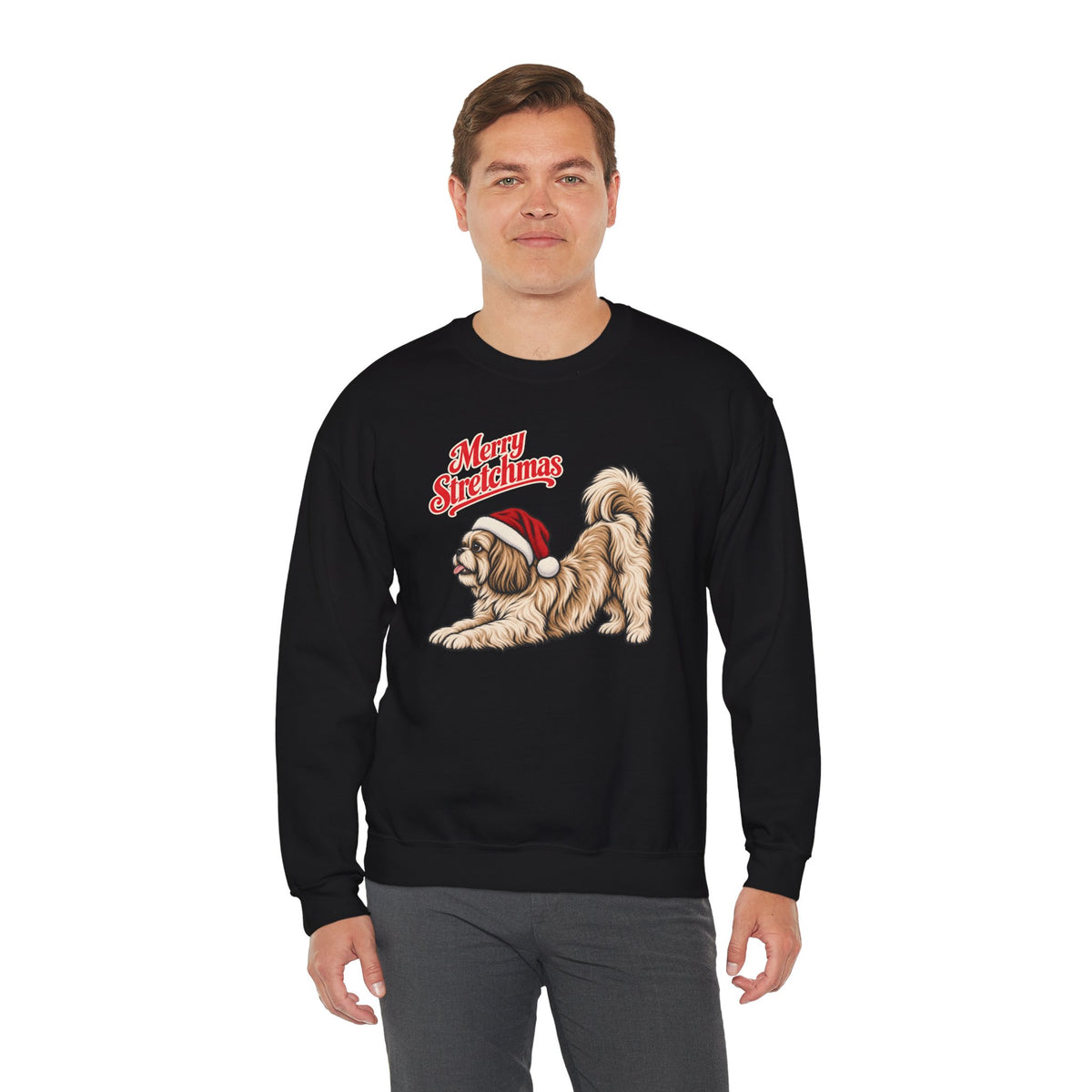 Shih Tzu Christmas Sweatshirt | Merry Stretchmas