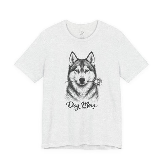 Husky Dog Mom T-Shirt (Rose Collection)