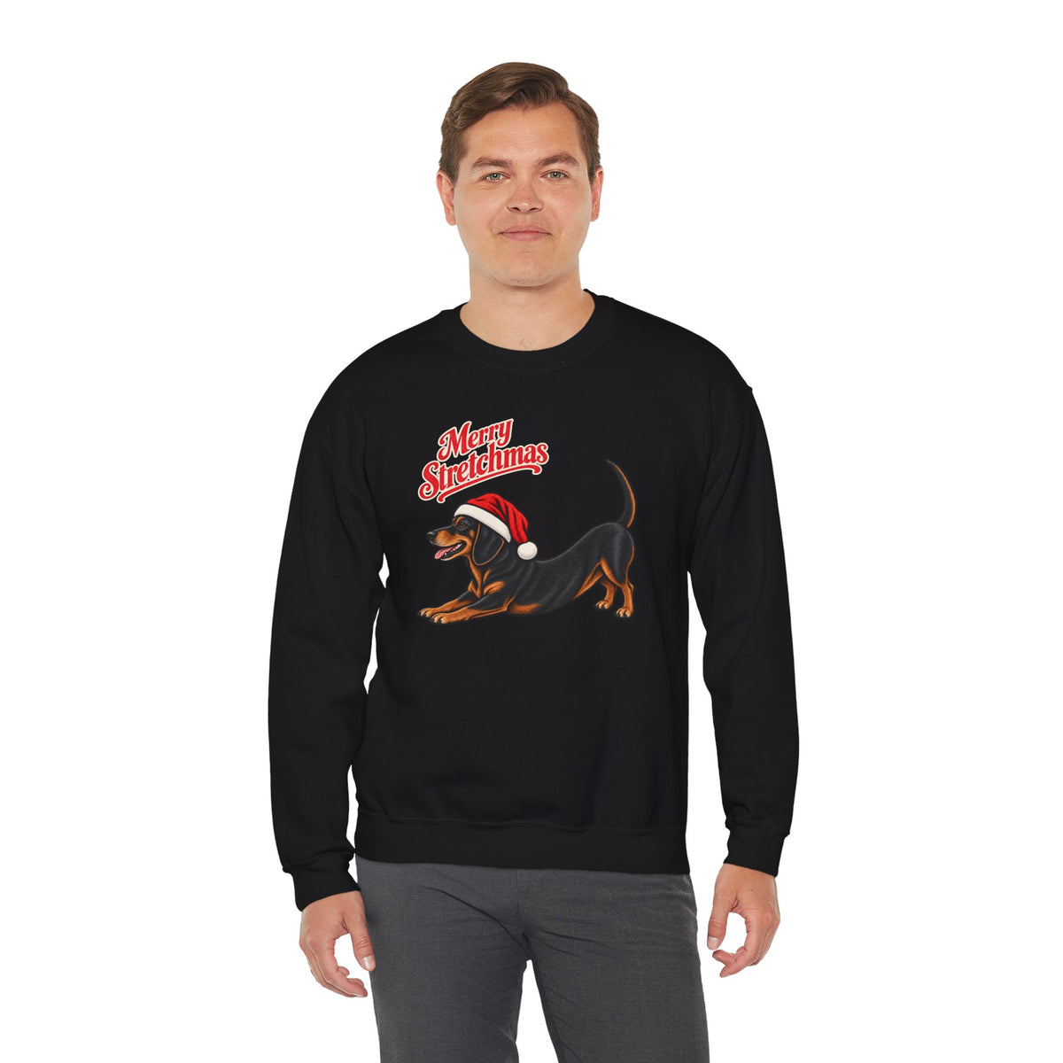 Dachshund Christmas Sweatshirt | Merry Stretchmas