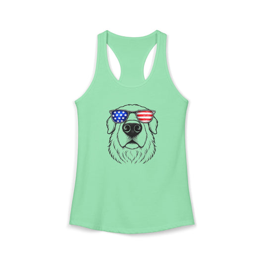 Red, White & BOOP Great Pyrenees - Women's Racerback Tanktop