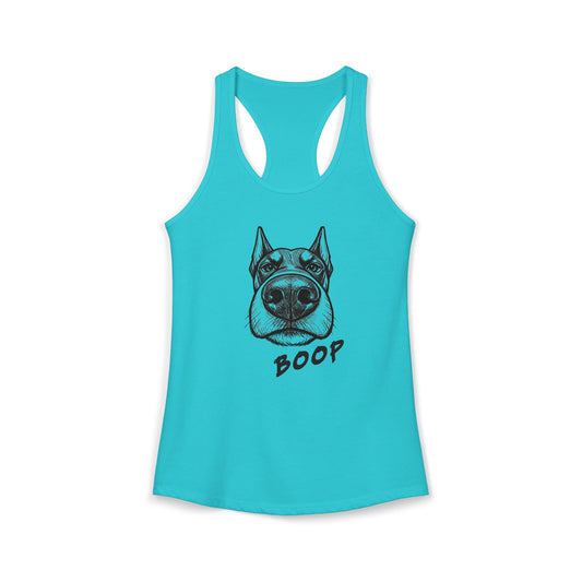 BOOP Classic - Doberman - Women's Racerback Tanktop (Cropped Ears)