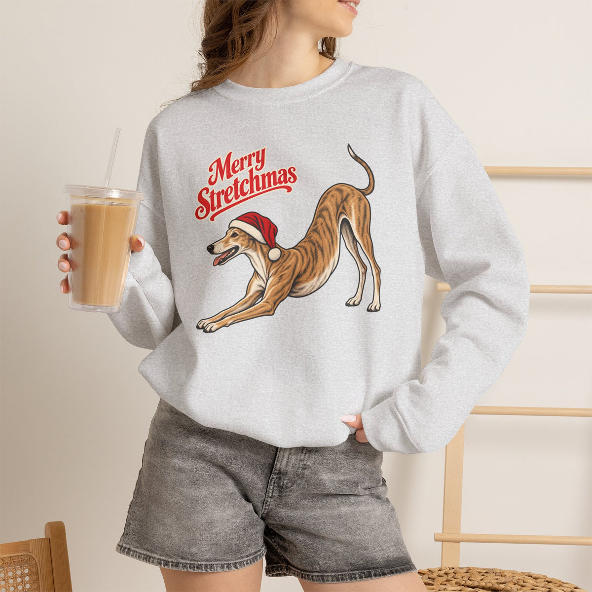 Greyhound Christmas Sweatshirt | Merry Stretchmas