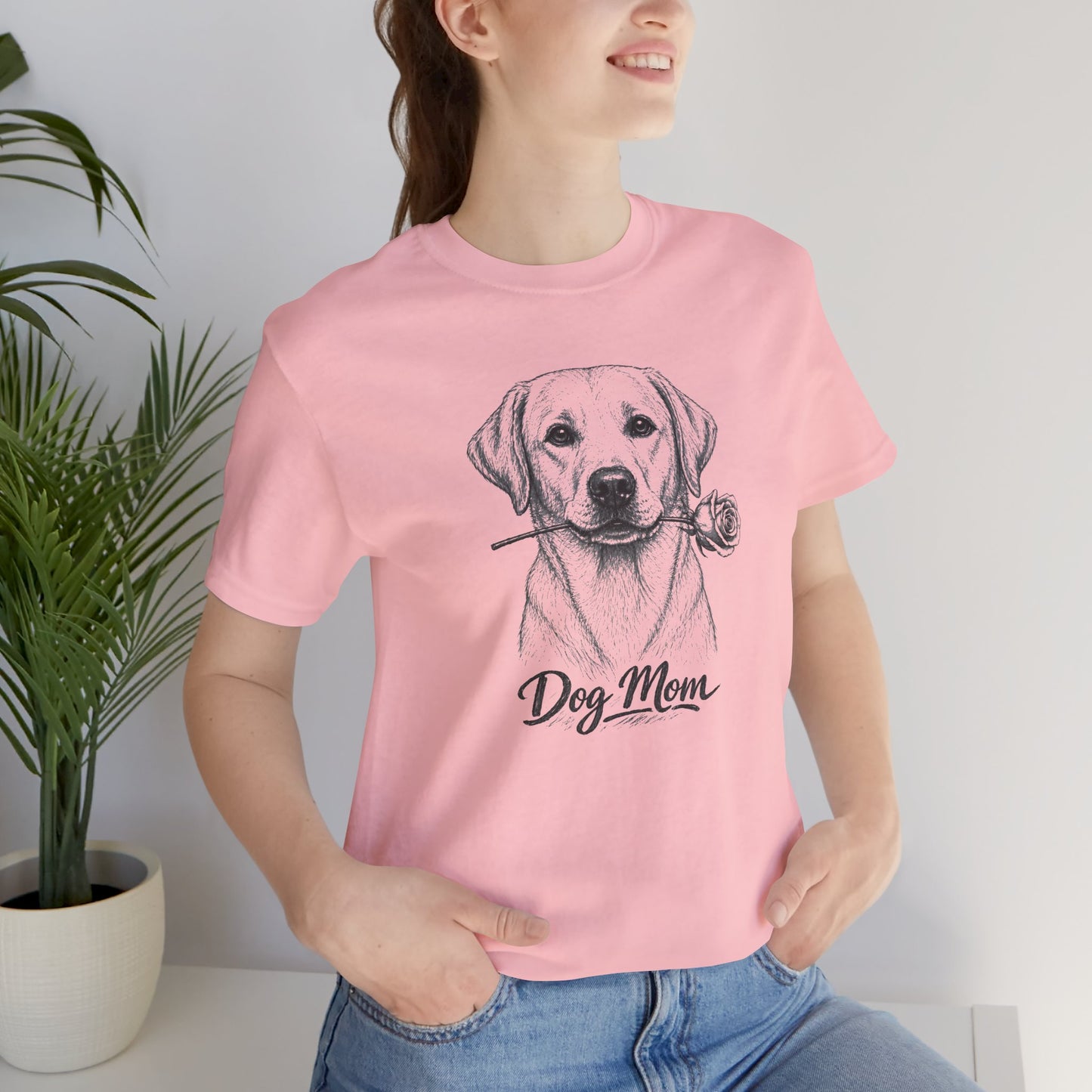 Yellow Labrador Retriever Dog Mom T-Shirt (Rose Collection)