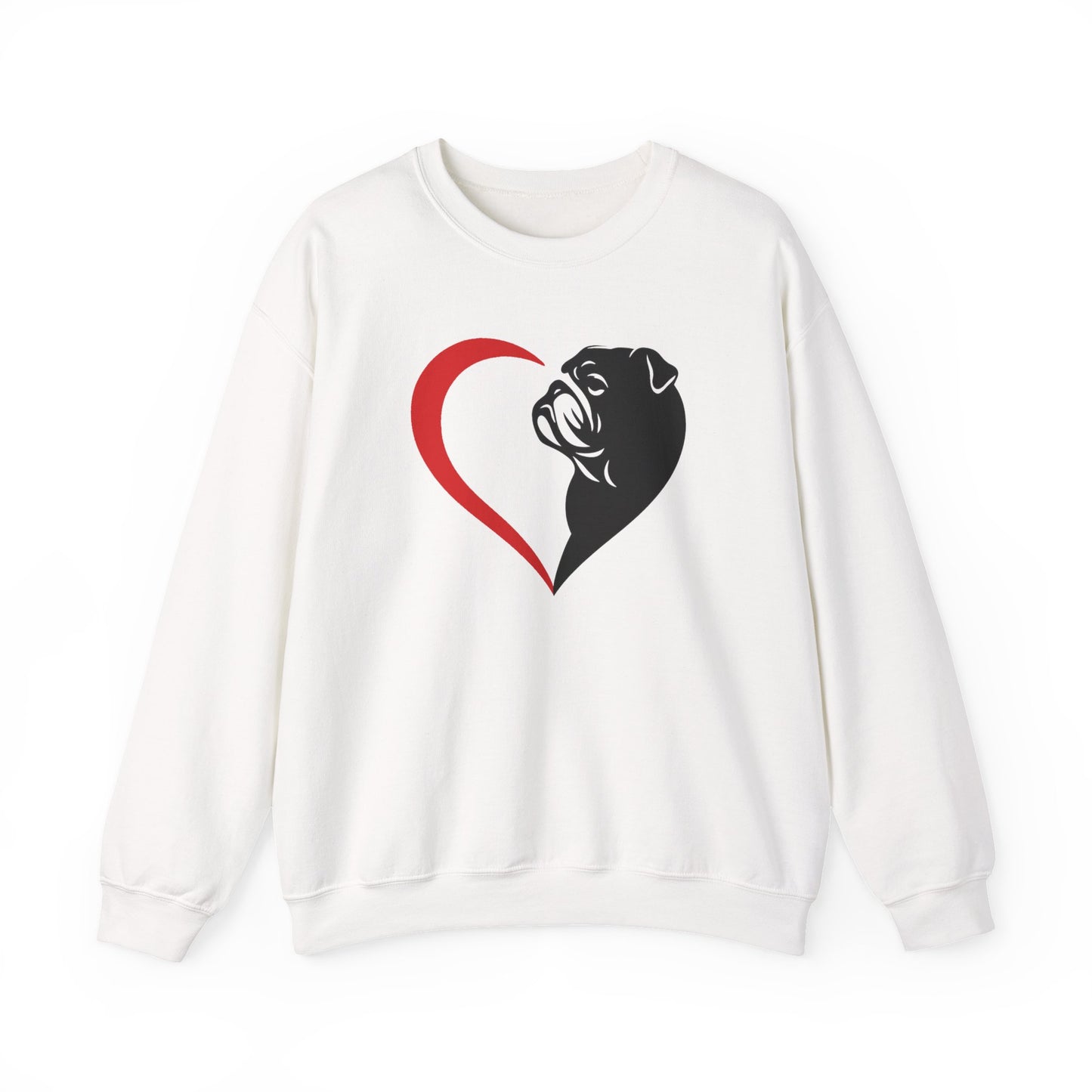 English Bulldog Heart Sweatshirt
