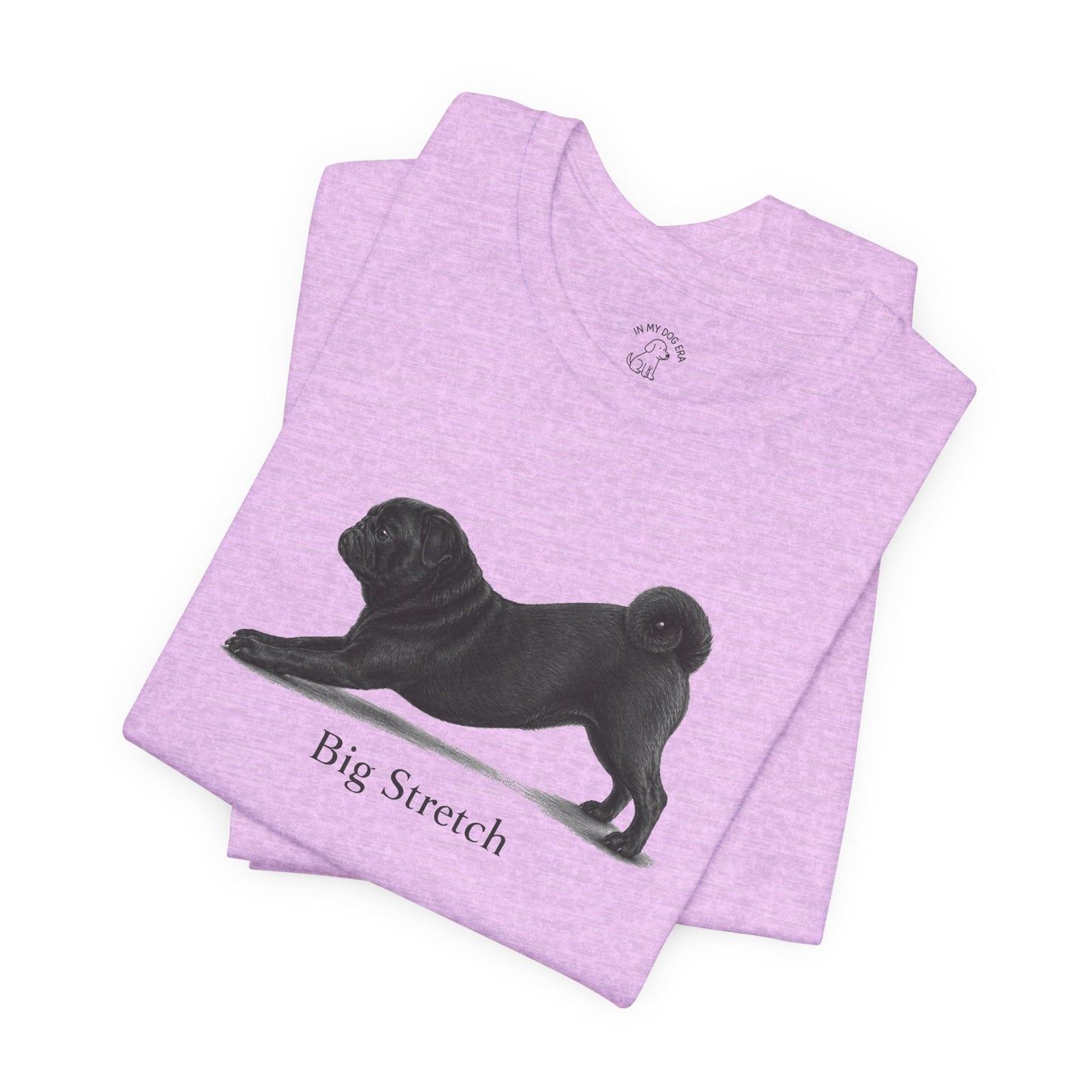 Big Stretch Black Pug T-Shirt