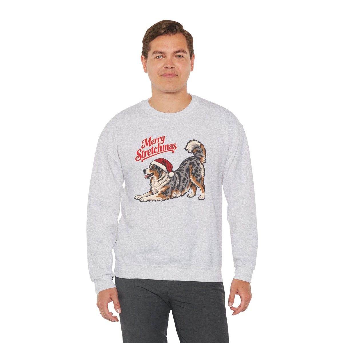 Australian Shepherd Christmas Sweatshirt | Merry Stretchmas
