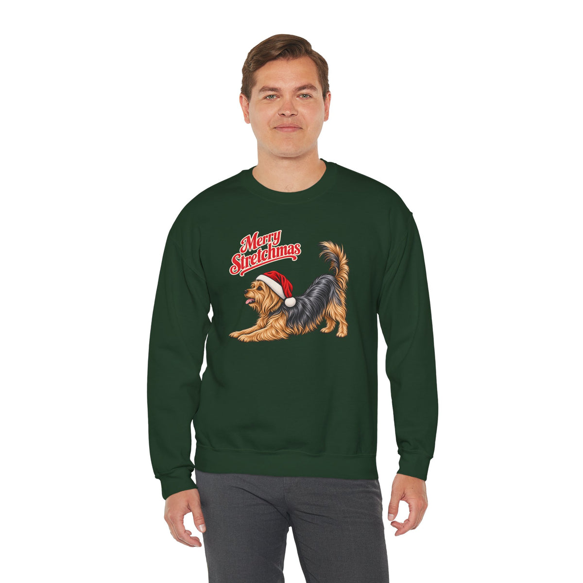 Yorkshire Terrier Christmas Sweatshirt | Merry Stretchmas
