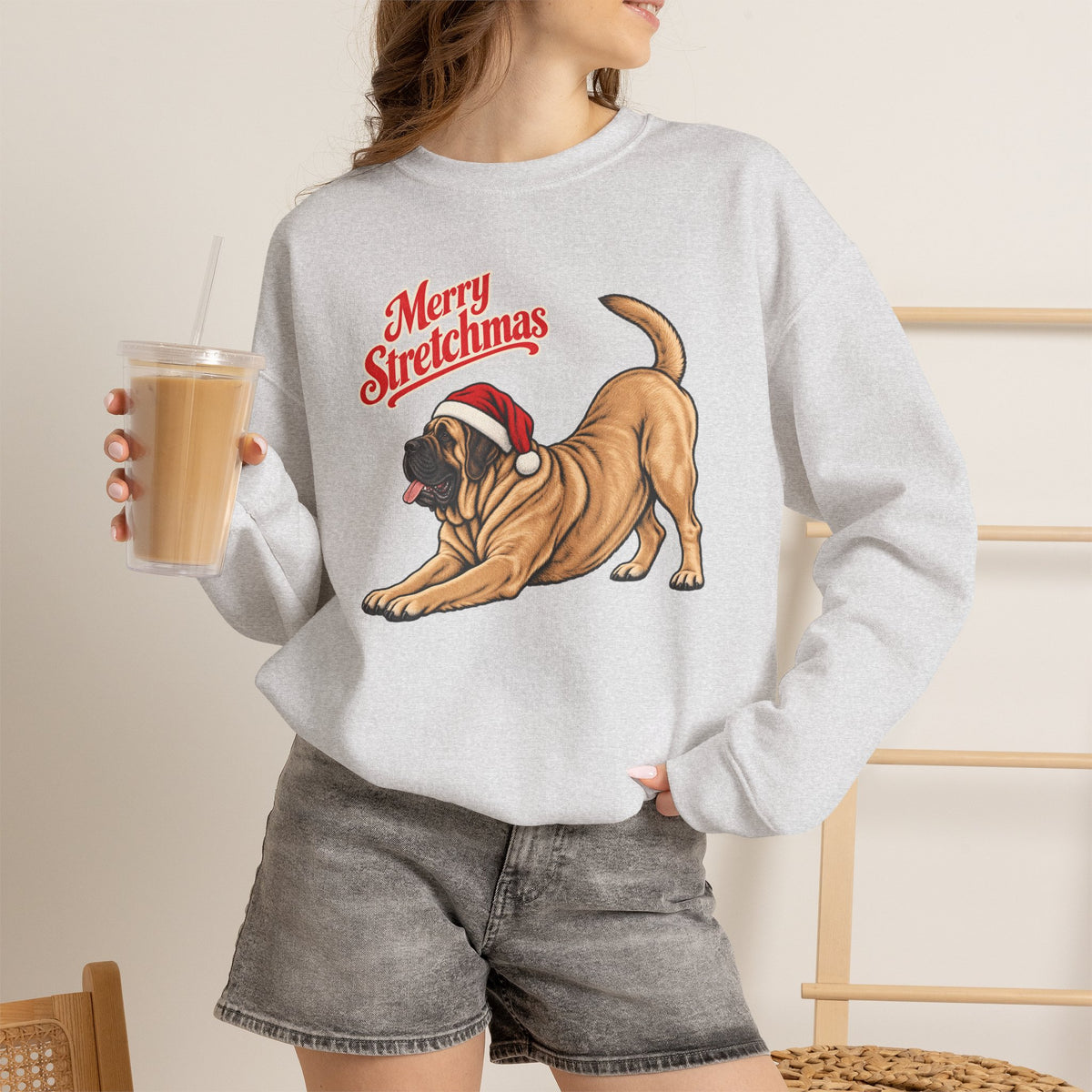 English Mastiff Christmas Sweatshirt | Merry Stretchmas