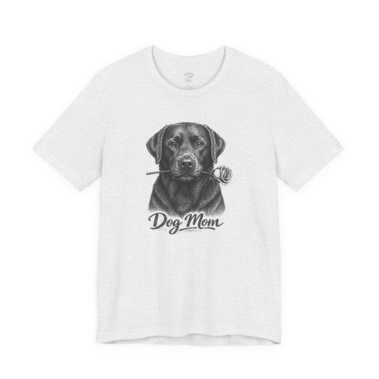 Chocolate Labrador Retriever Dog Mom T-Shirt (Rose Collection)