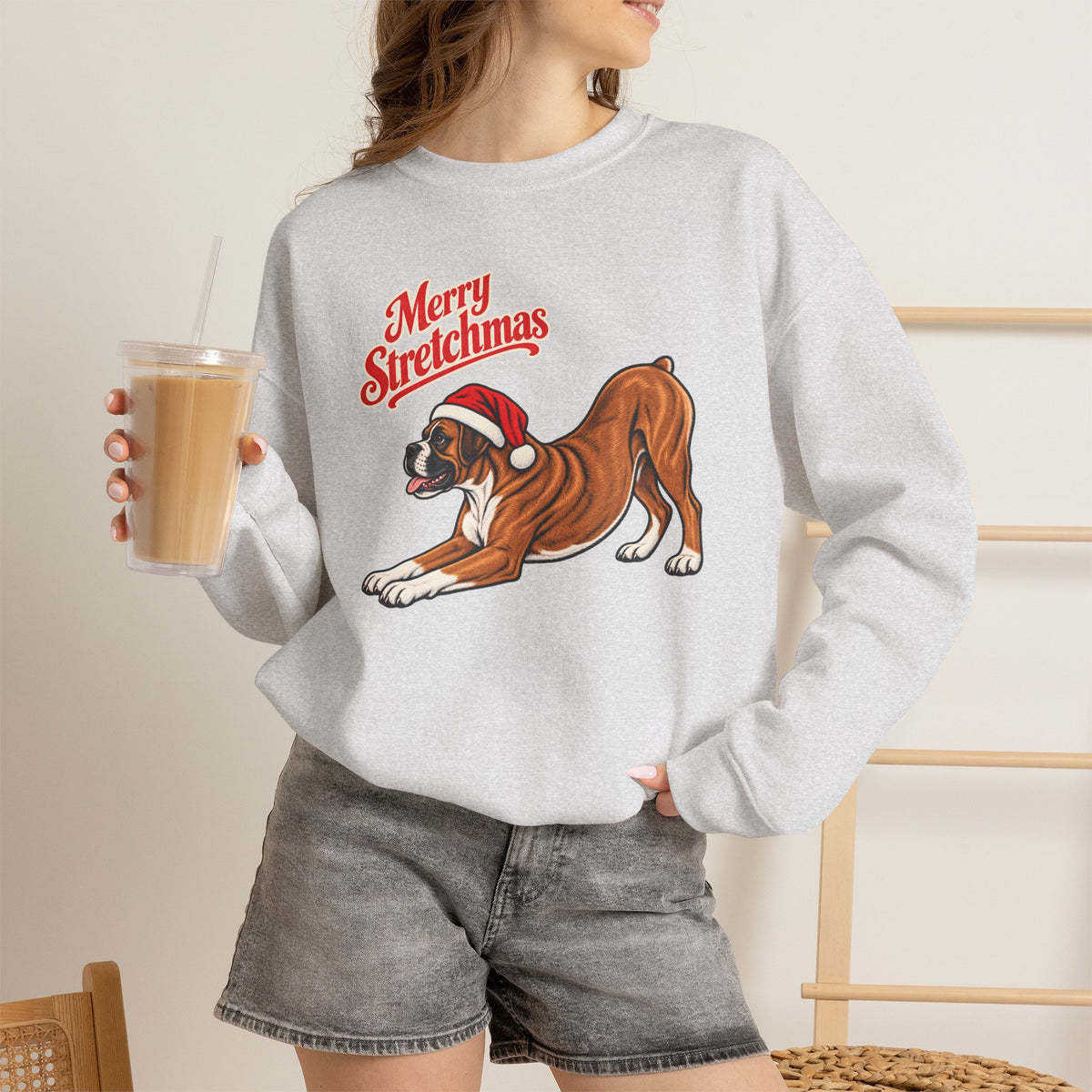 Boxer Christmas Sweatshirt | Merry Stretchmas