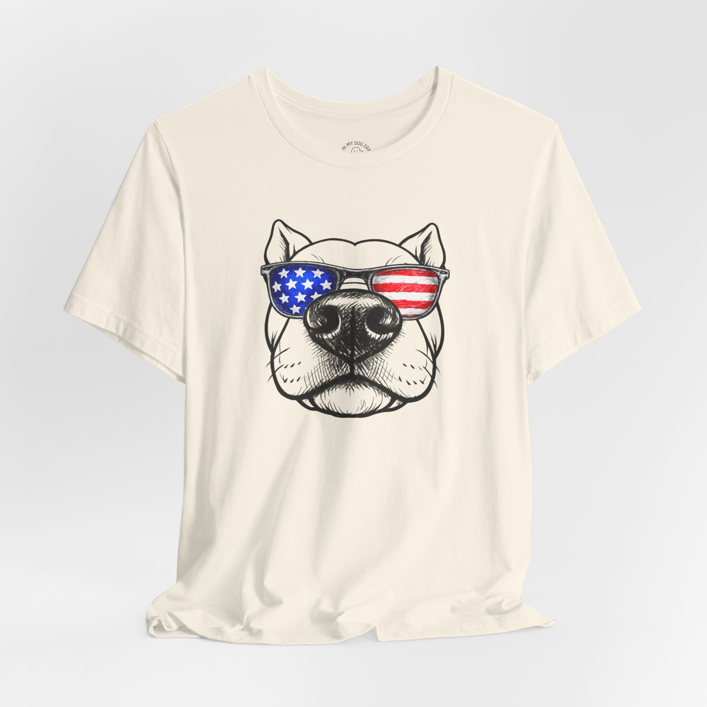 Red, White & BOOP Pit Bull T-Shirt (Cropped Ears)