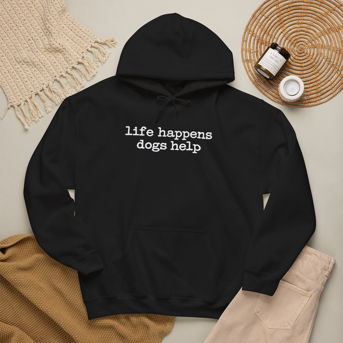 Life Happens Dogs Help Hoodie