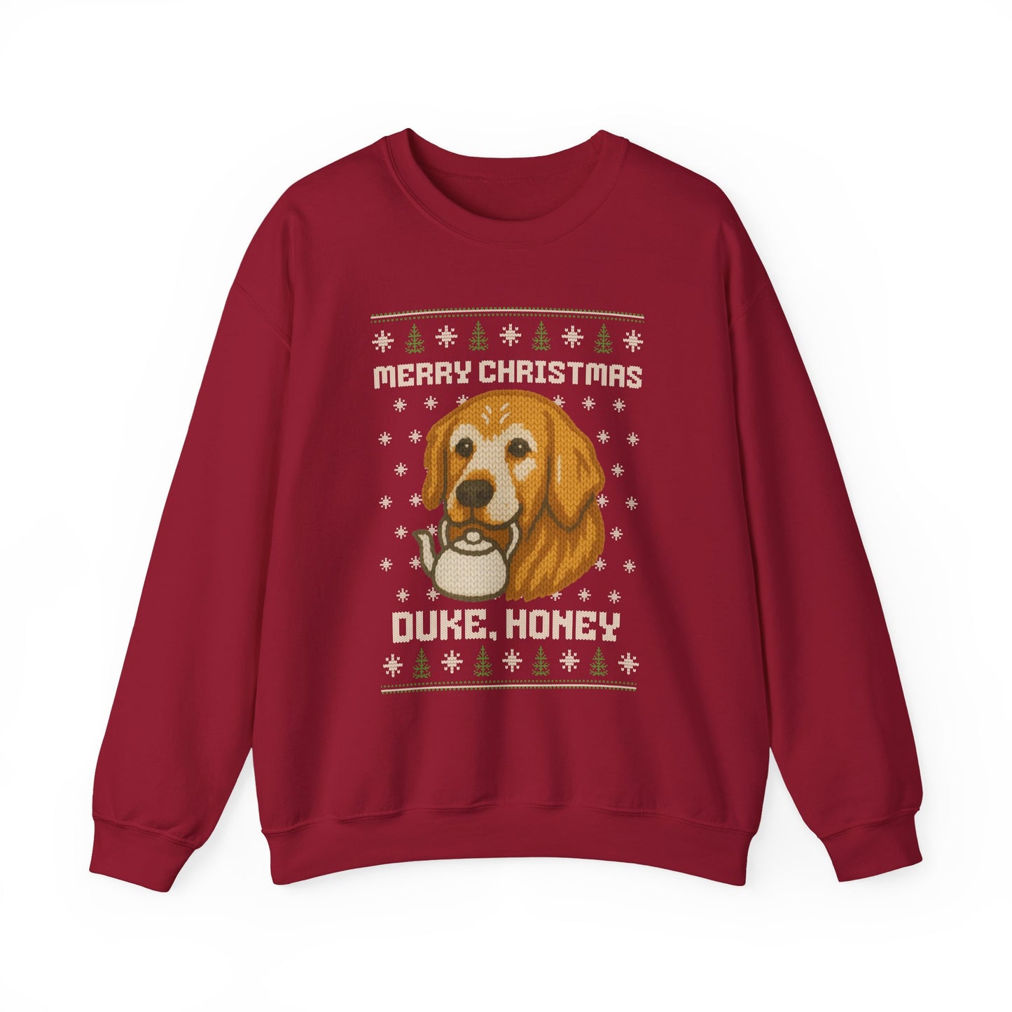 Merry Christmas Duke, Honey Christmas Sweatshirt - Knitted Design