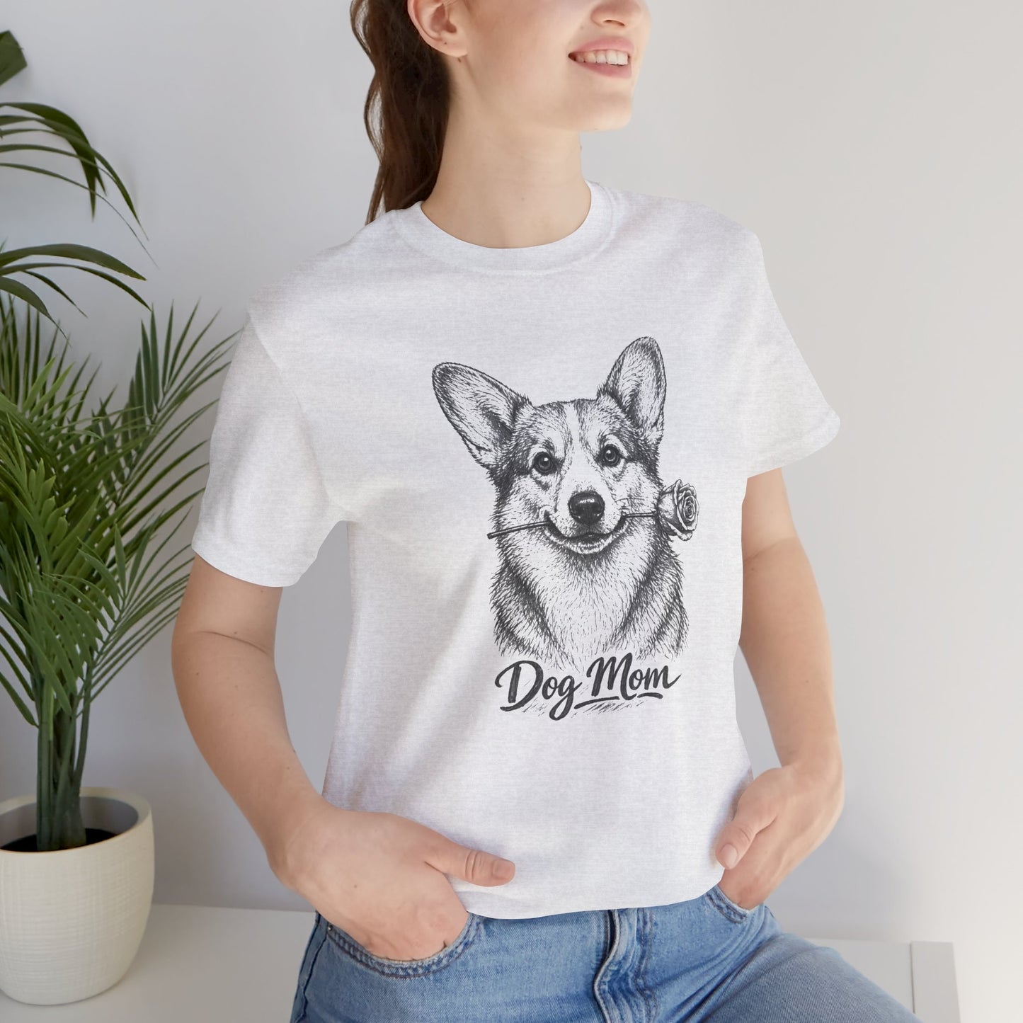 Corgi Dog Mom T-Shirt (Rose Collection)