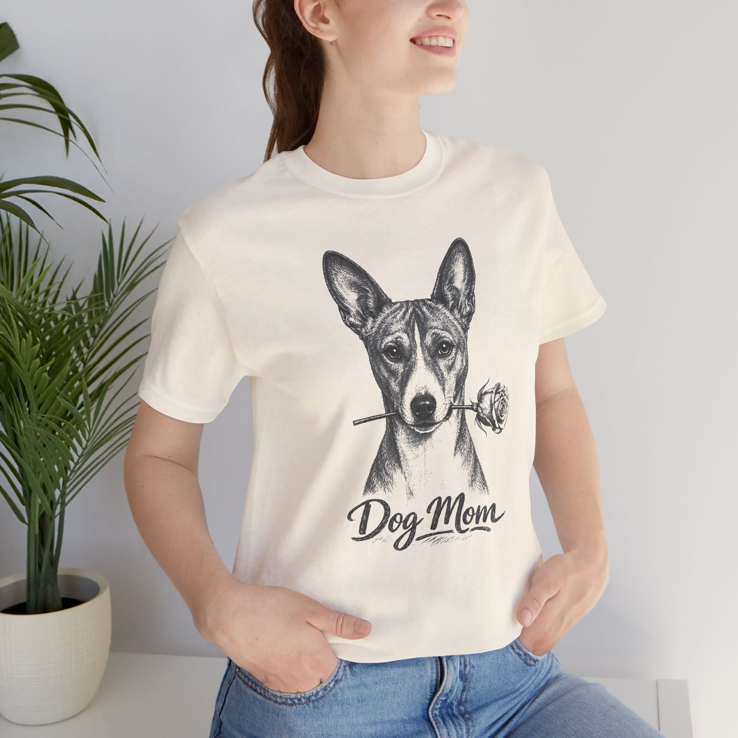 Basenji Dog Mom T-Shirt (Rose Collection)