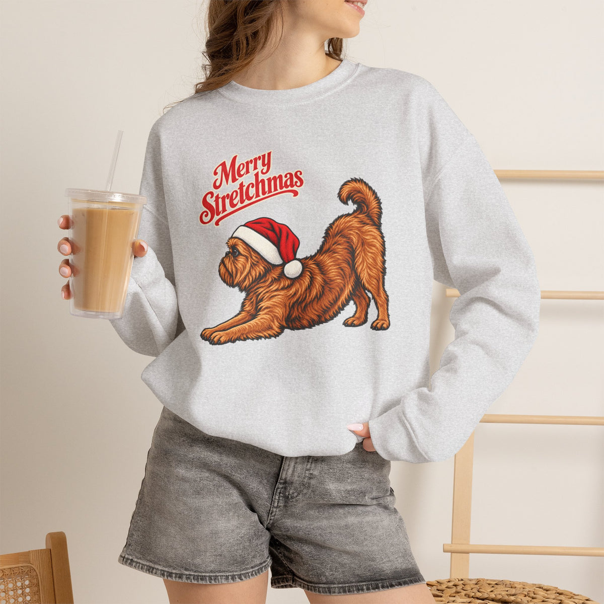 Brussels Griffon Christmas Sweatshirt | Merry Stretchmas