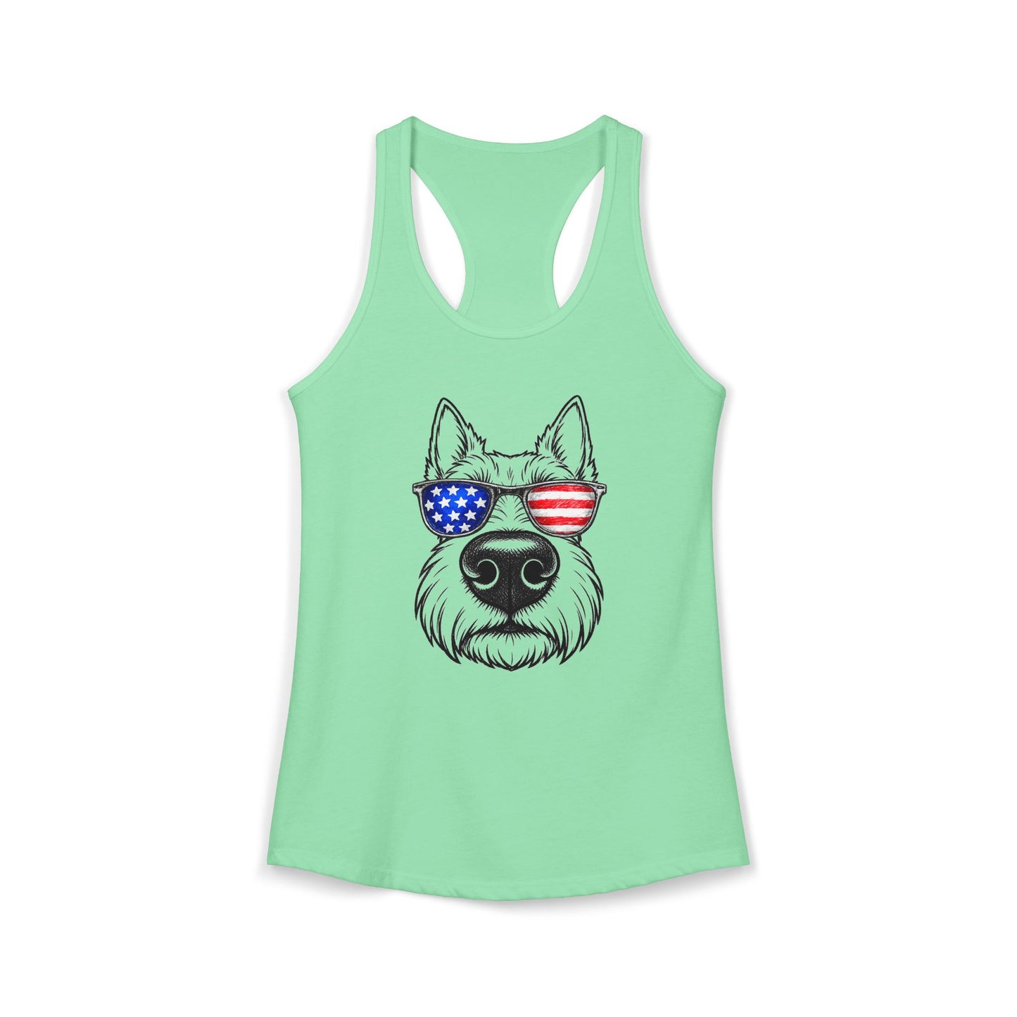 Red, White & BOOP Scottish Terrier - Women's Racerback Tanktop