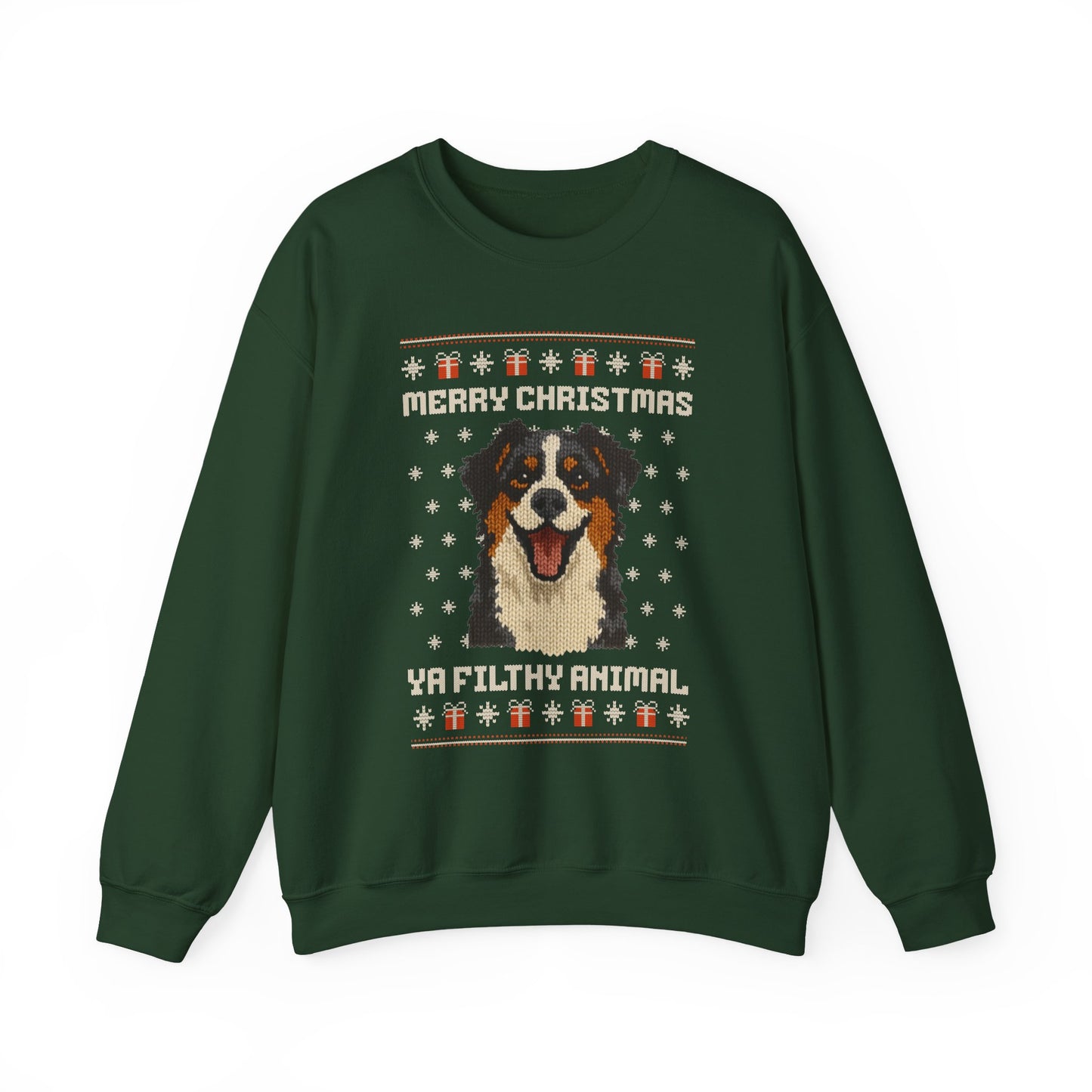 Australian Shepherd Merry Christmas Ya Filthy Animal Ugly Christmas Sweatshirt